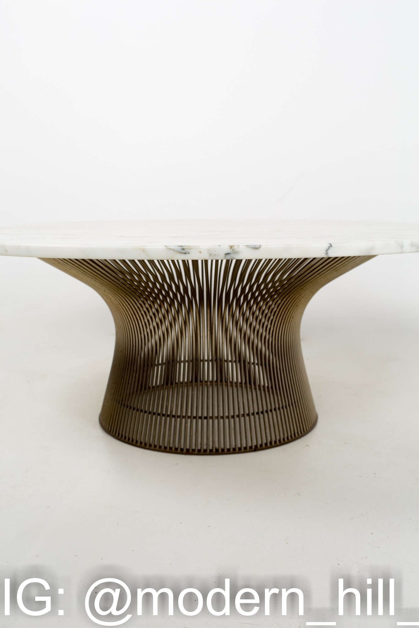 Warren Platner for Knoll Mid Century Polished Nickel and Carrara Marble Coffee Table