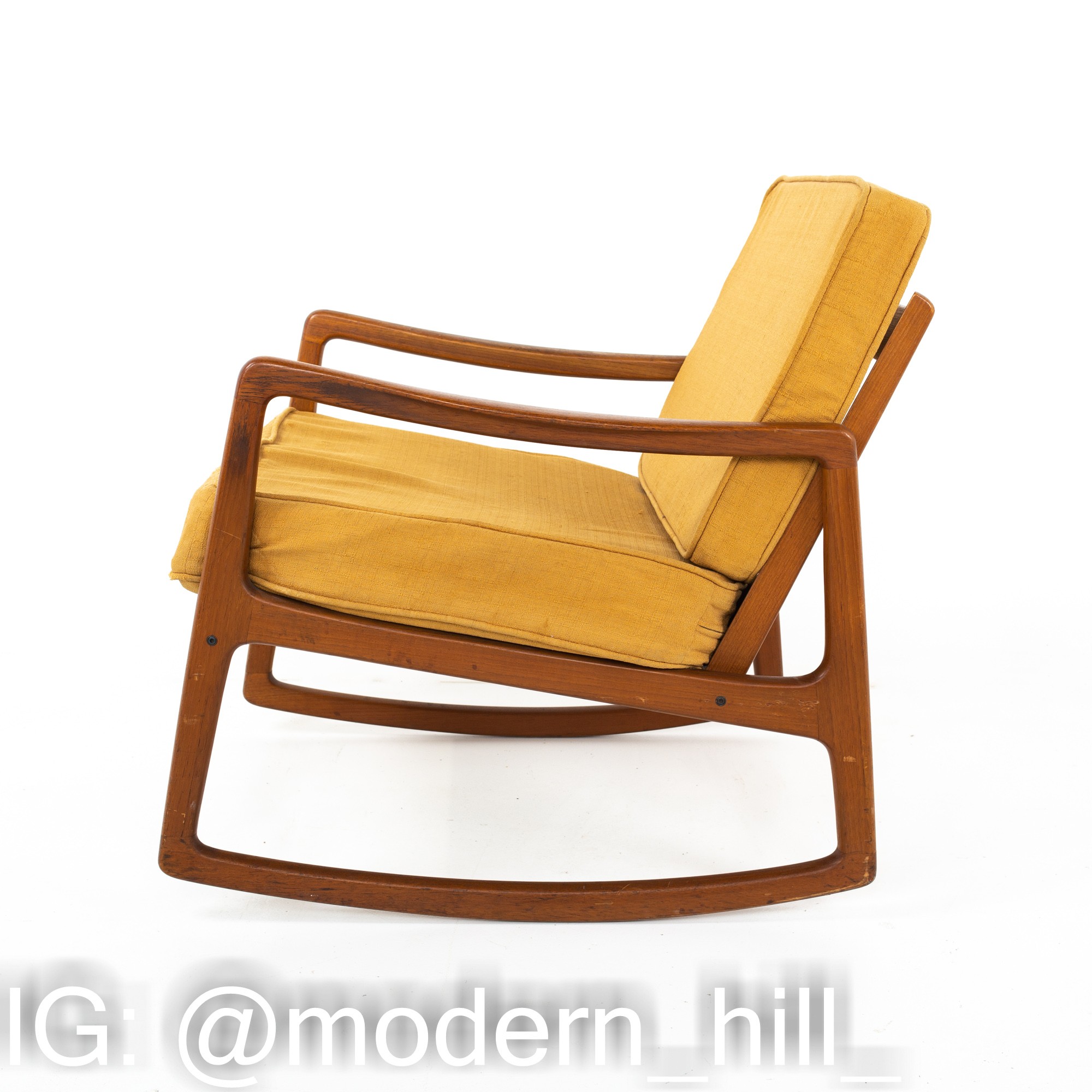 Ole Wanscher for France and Son Mid Century Teak Rocking Chair