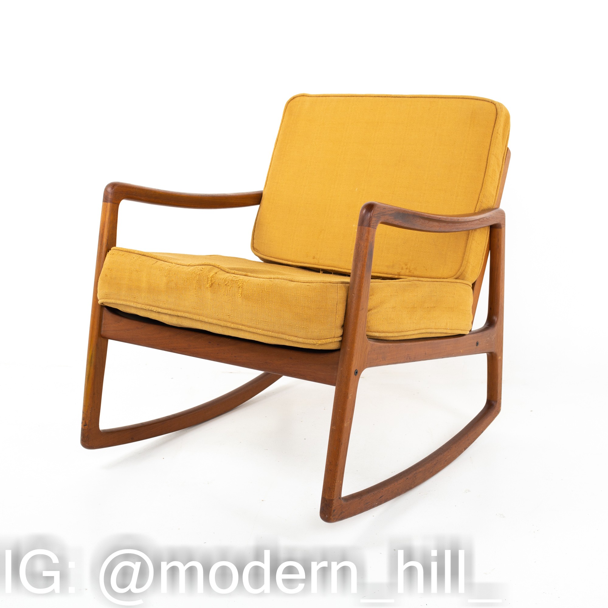 Ole Wanscher for France and Son Mid Century Teak Rocking Chair