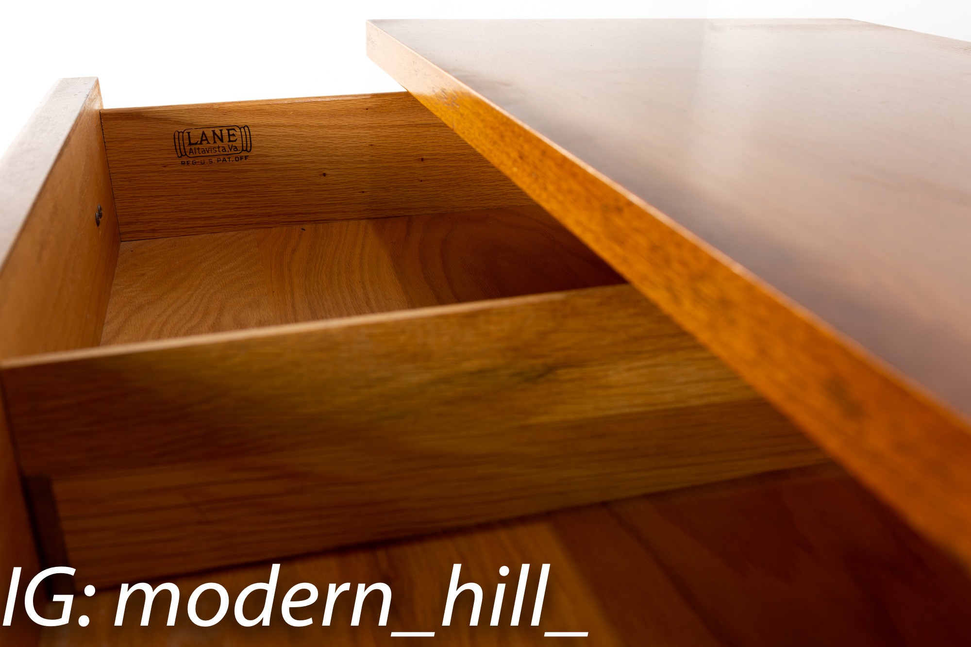 Lane Harlequin Walnut Mid Century 5 Drawer Highboy Dresser