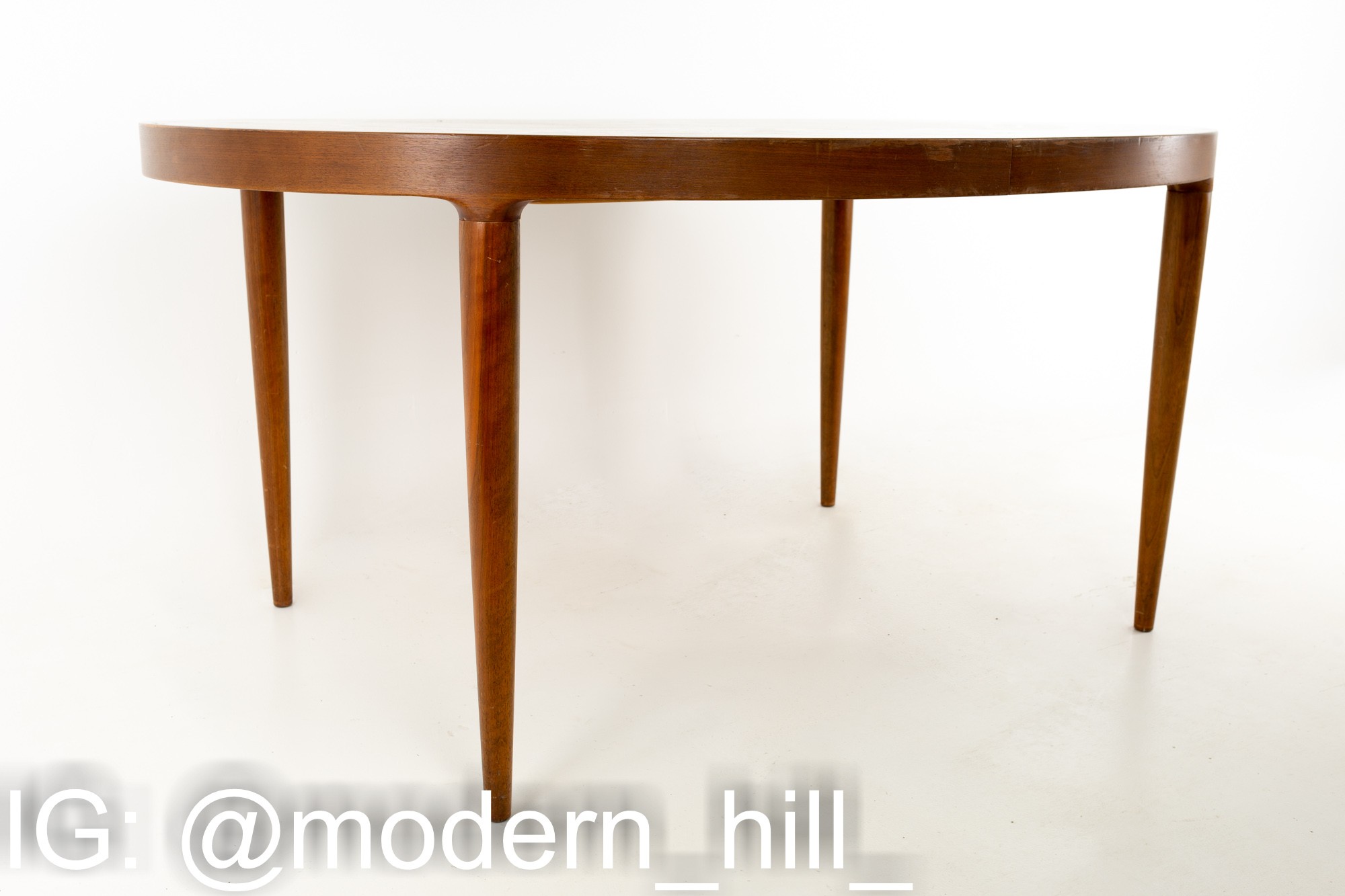 Moreddi Mid Century Danish Modern Walnut Oval Dining Table