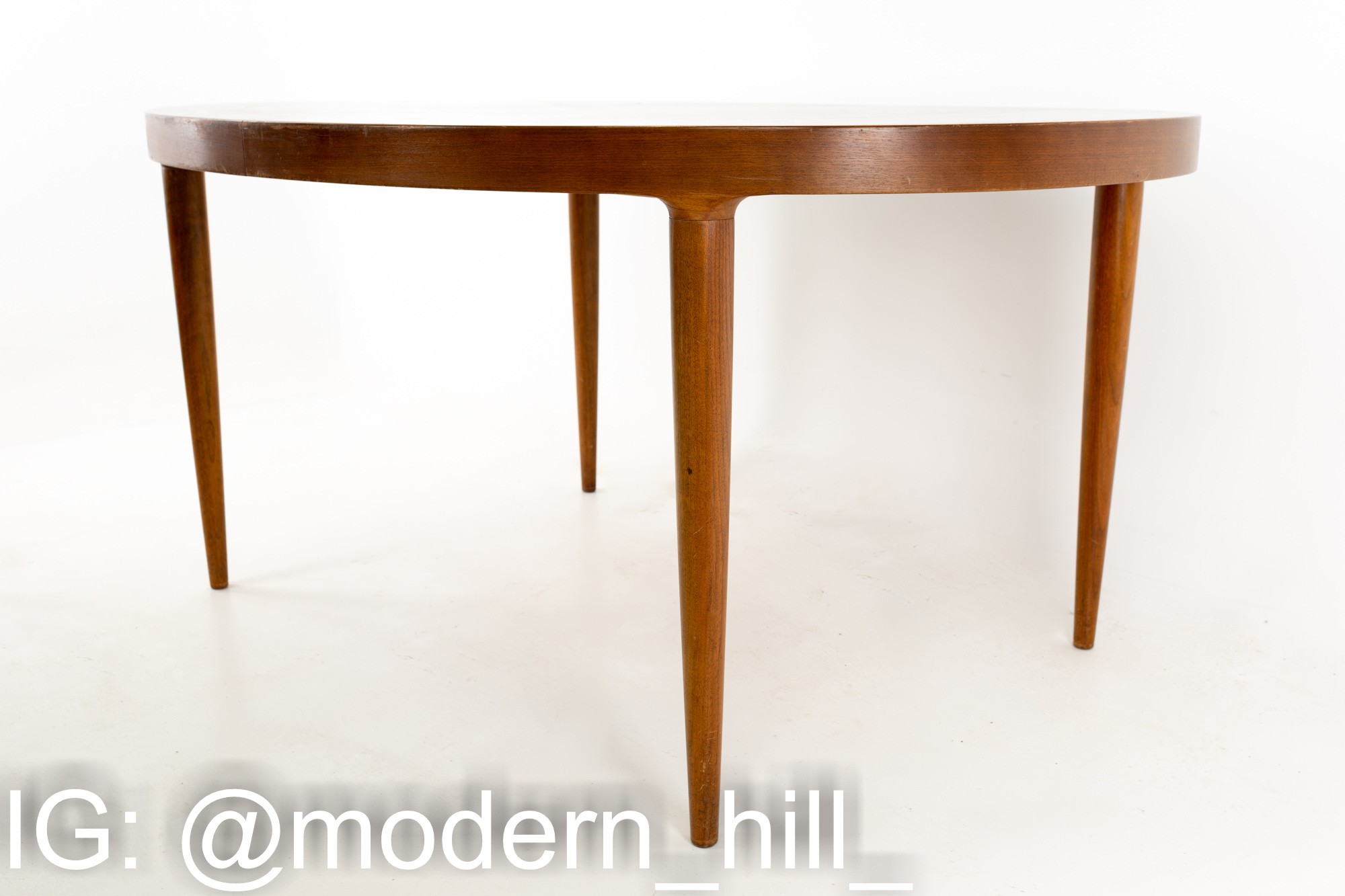 Moreddi Mid Century Danish Modern Walnut Oval Dining Table