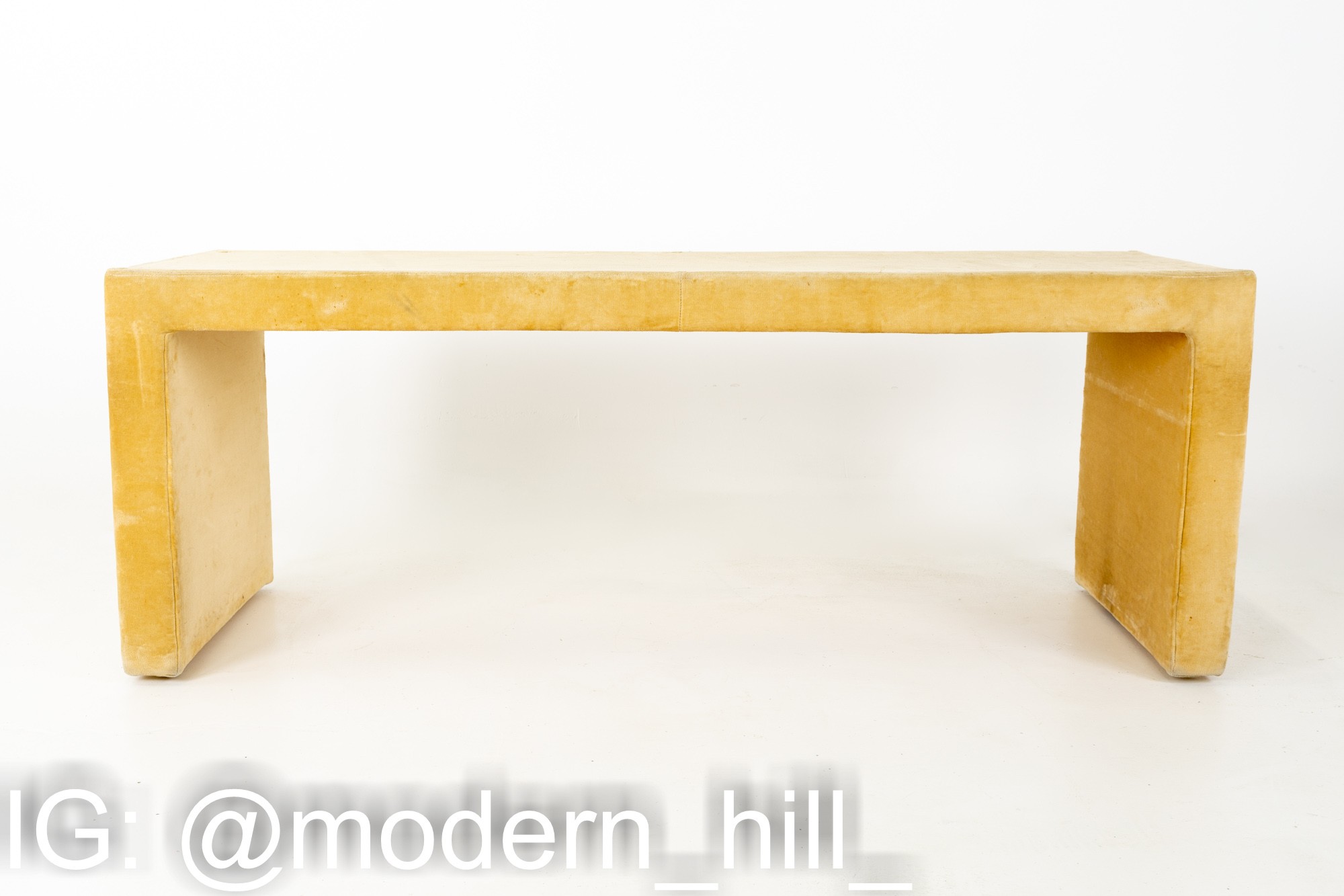 Milo Baughman Style Mid Century Upholstered Sofa Table Foyer Entry Console