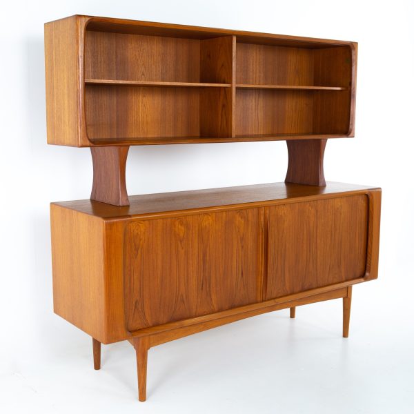 Bernhard Pedersen Mid Century Petite Teak Tambour Door Sideboard