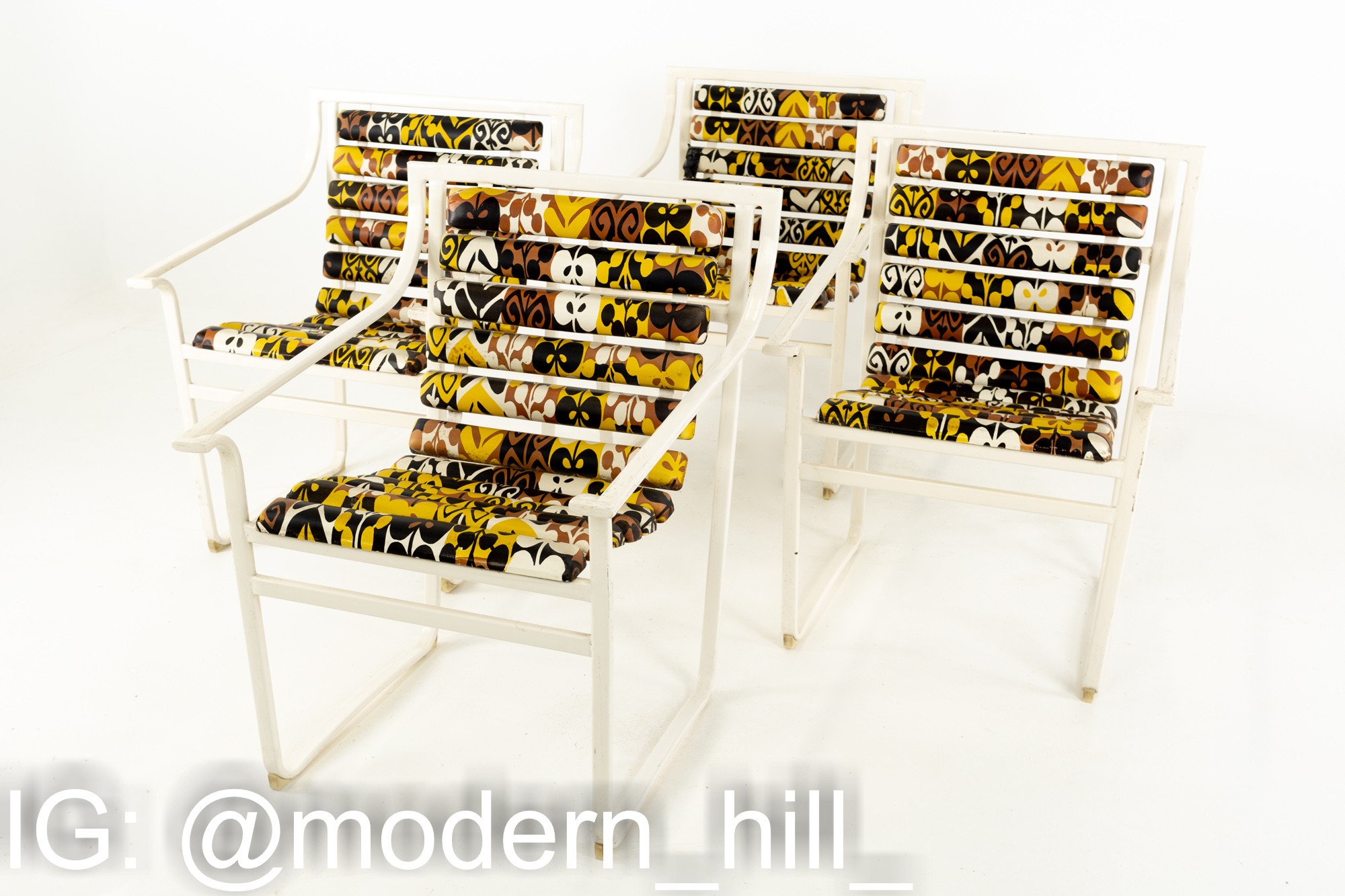 Samsonite Mid Century Metal and Vinyl Patio Chairs - Set of 4 - As is