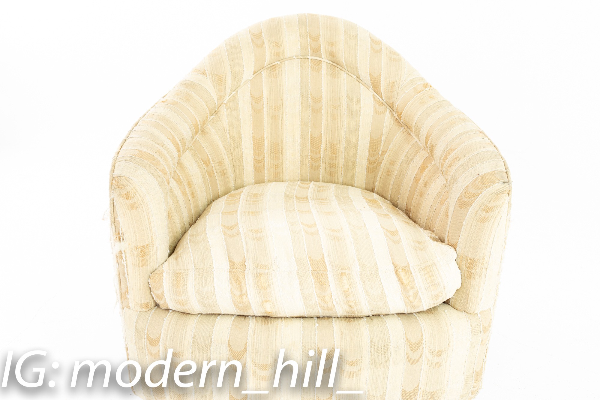 Milo Baughman for Thayer Coggin Mid Century Teardrop Swivel Base Lounge Chairs - Pair