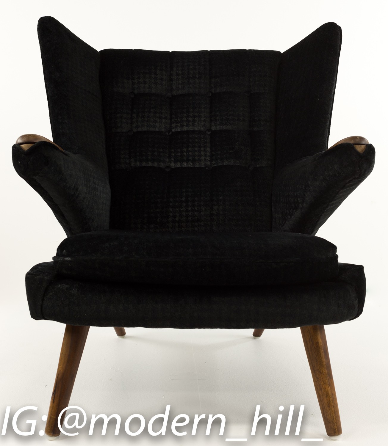Vintage Danish Papa Bear Chair and Ottoman Hans Wegner Design