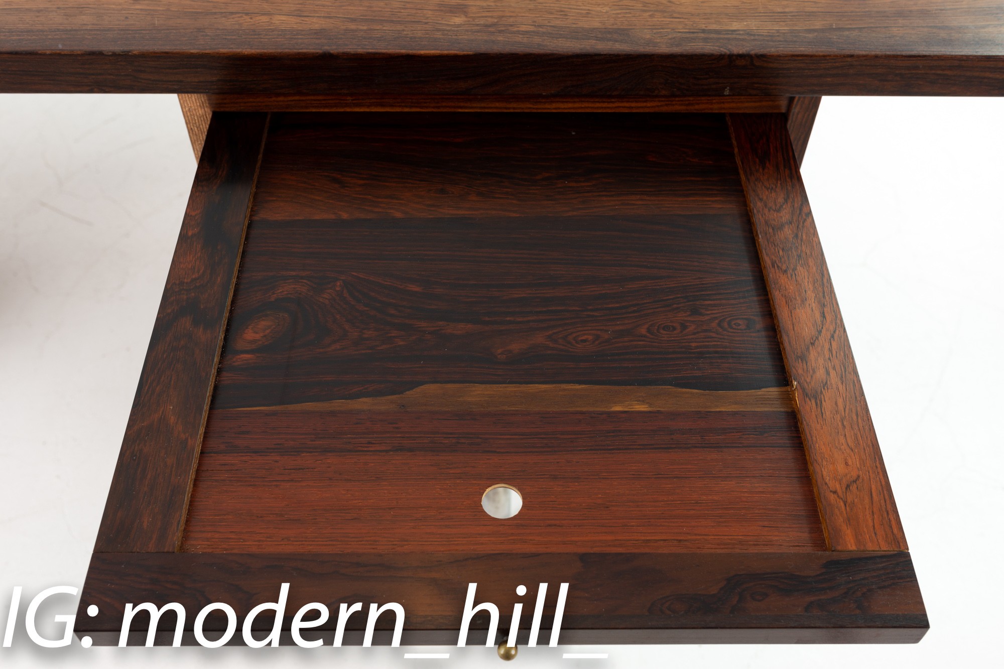 George Nelson Style Mid Century Rosewood and Chrome Executive Desk