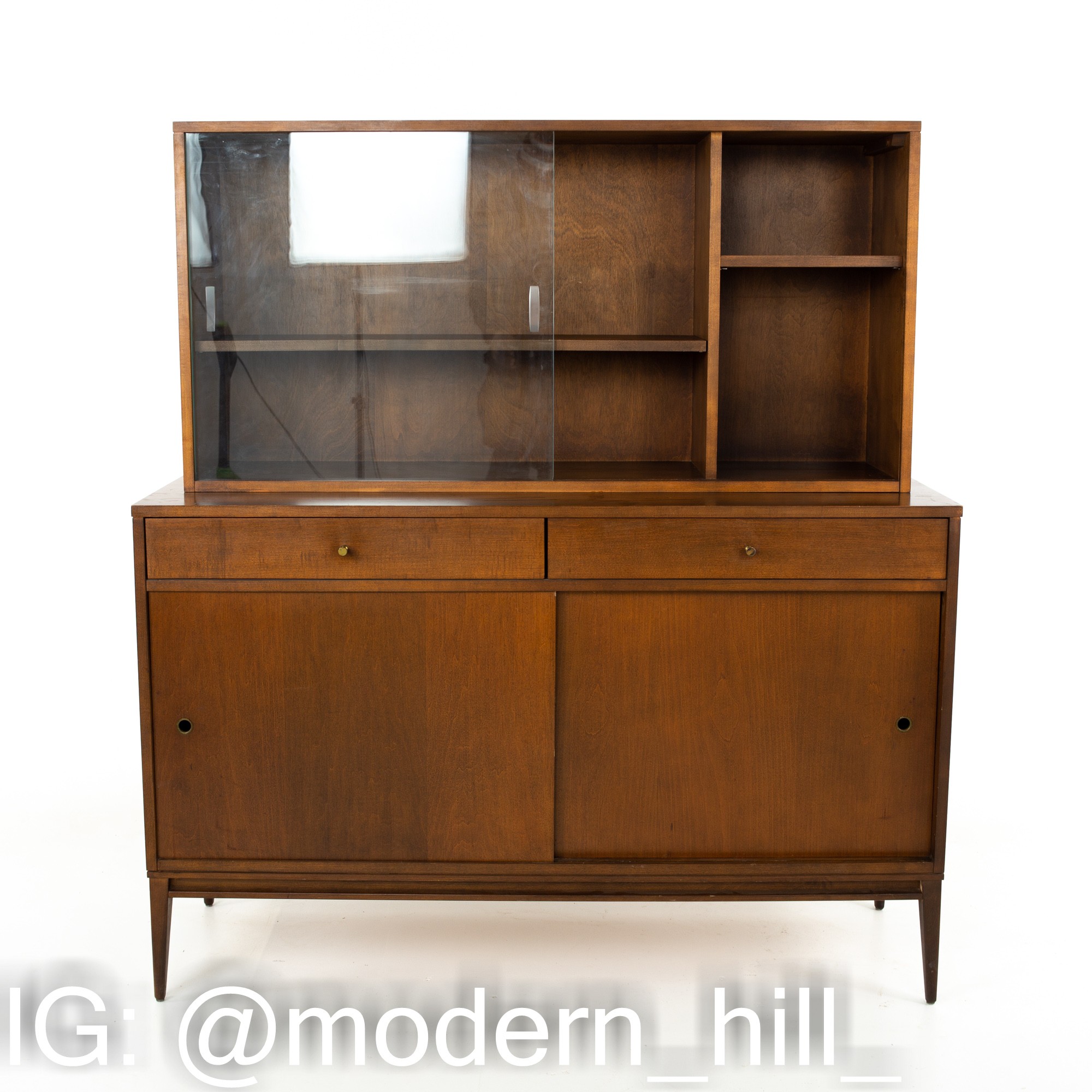 Paul Mccobb for Planner Group Mid Century Solid Wood Sideboard Credenza Buffet and Hutch