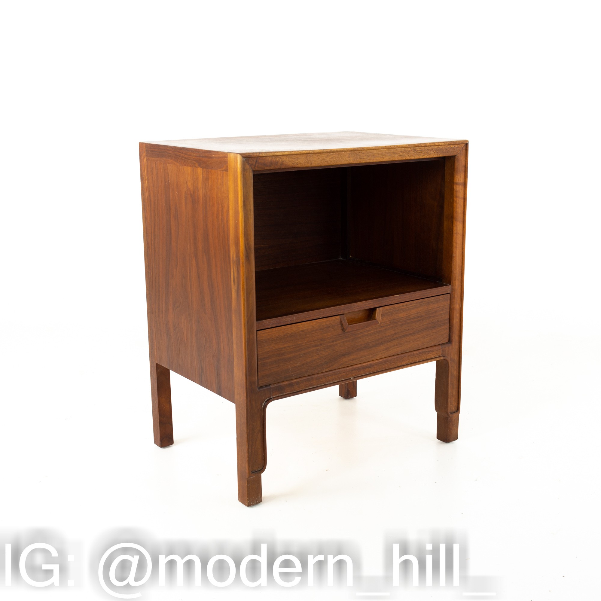 Mount Airy Janus Mid Century Walnut Nightstands - Pair