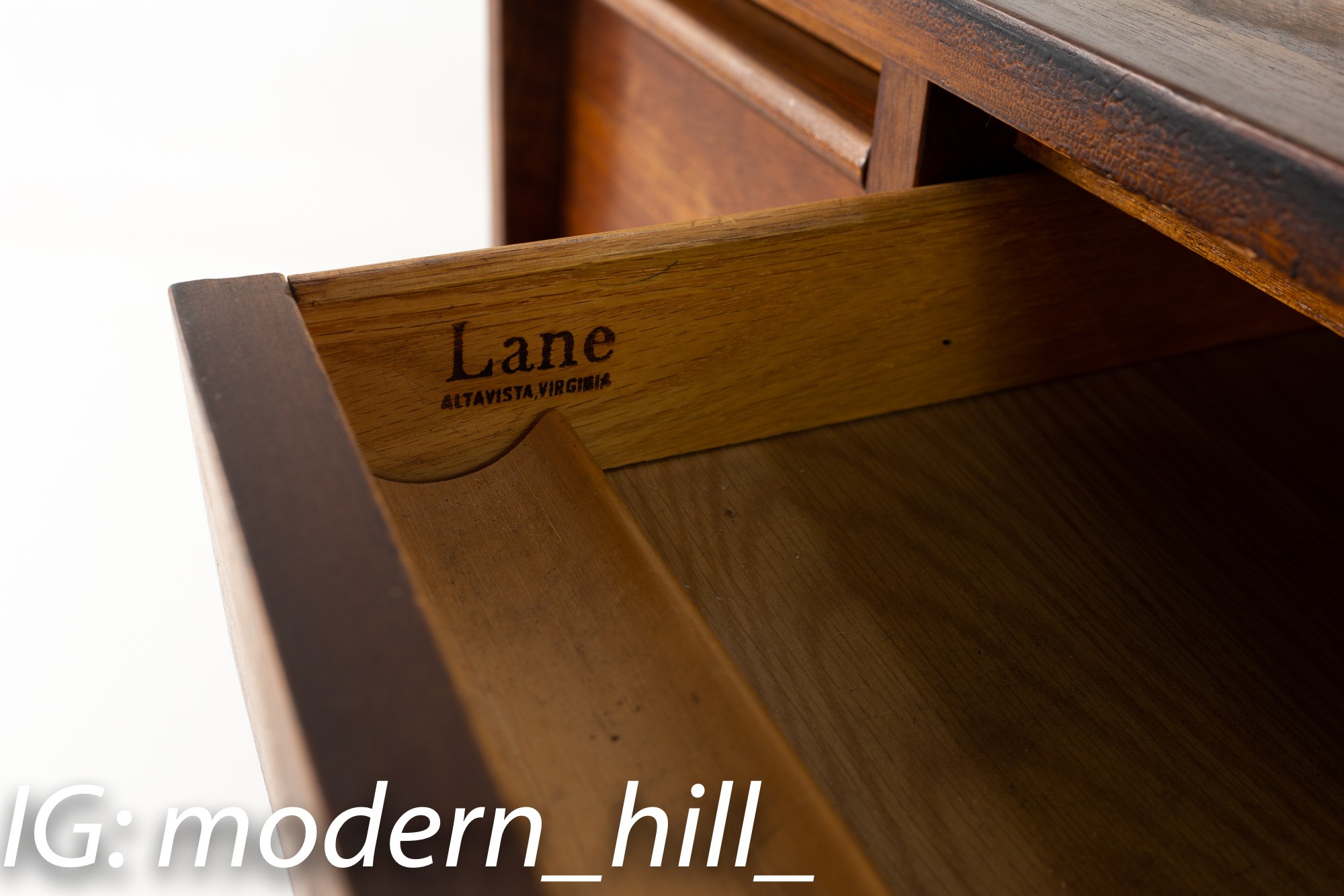 Restored Paul McCobb Style Lane Rhythm Mid Century 6 Drawer Walnut Double Sided Desk