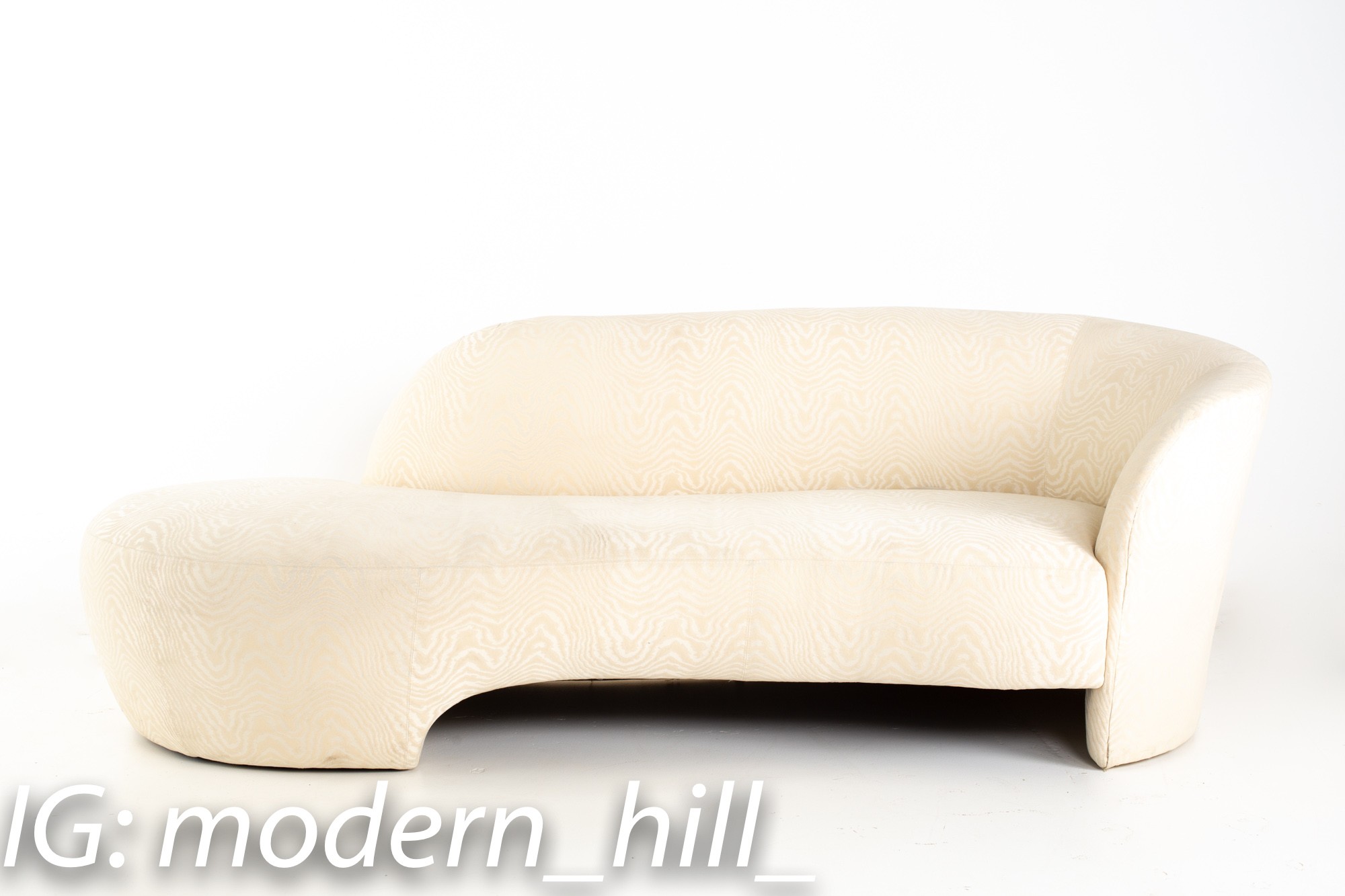 Straight View of Vladimir Kagan Mid Century Cloud Chaise Sofa