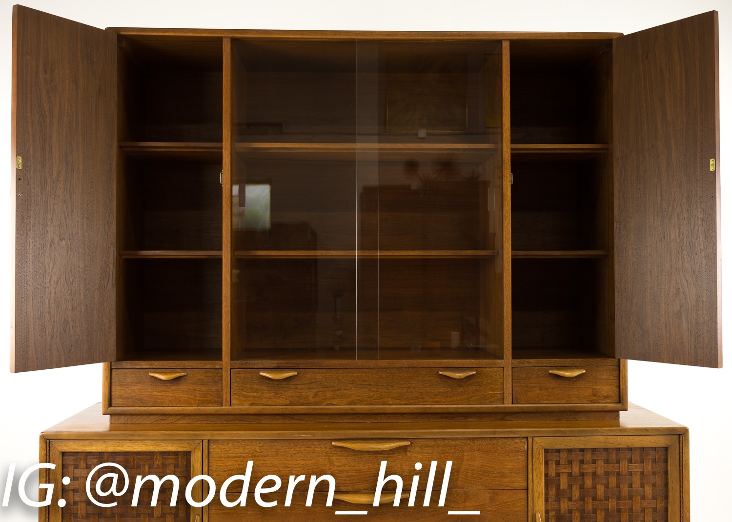 Lane Perception Mid-century Credenza Buffet with Optional Hutch
