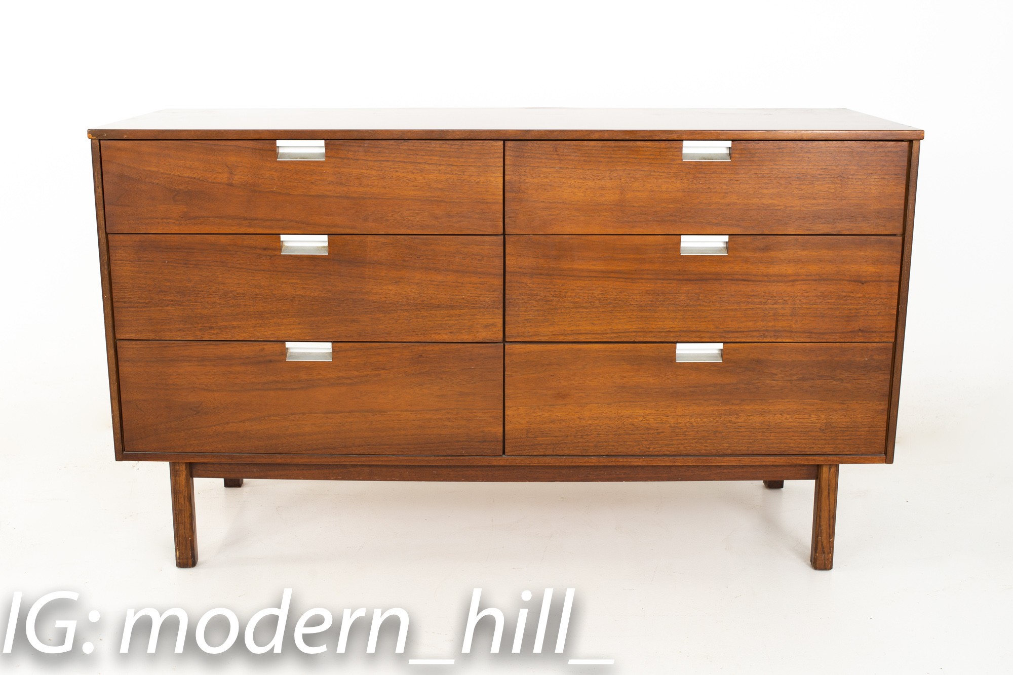 George Nelson Style Bassett Furniture Mid Century Walnut Formica