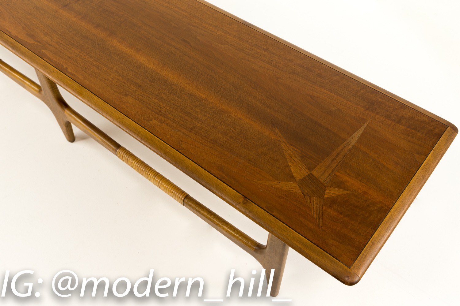 Lane Long Mid Century Coffee Table with Inlays