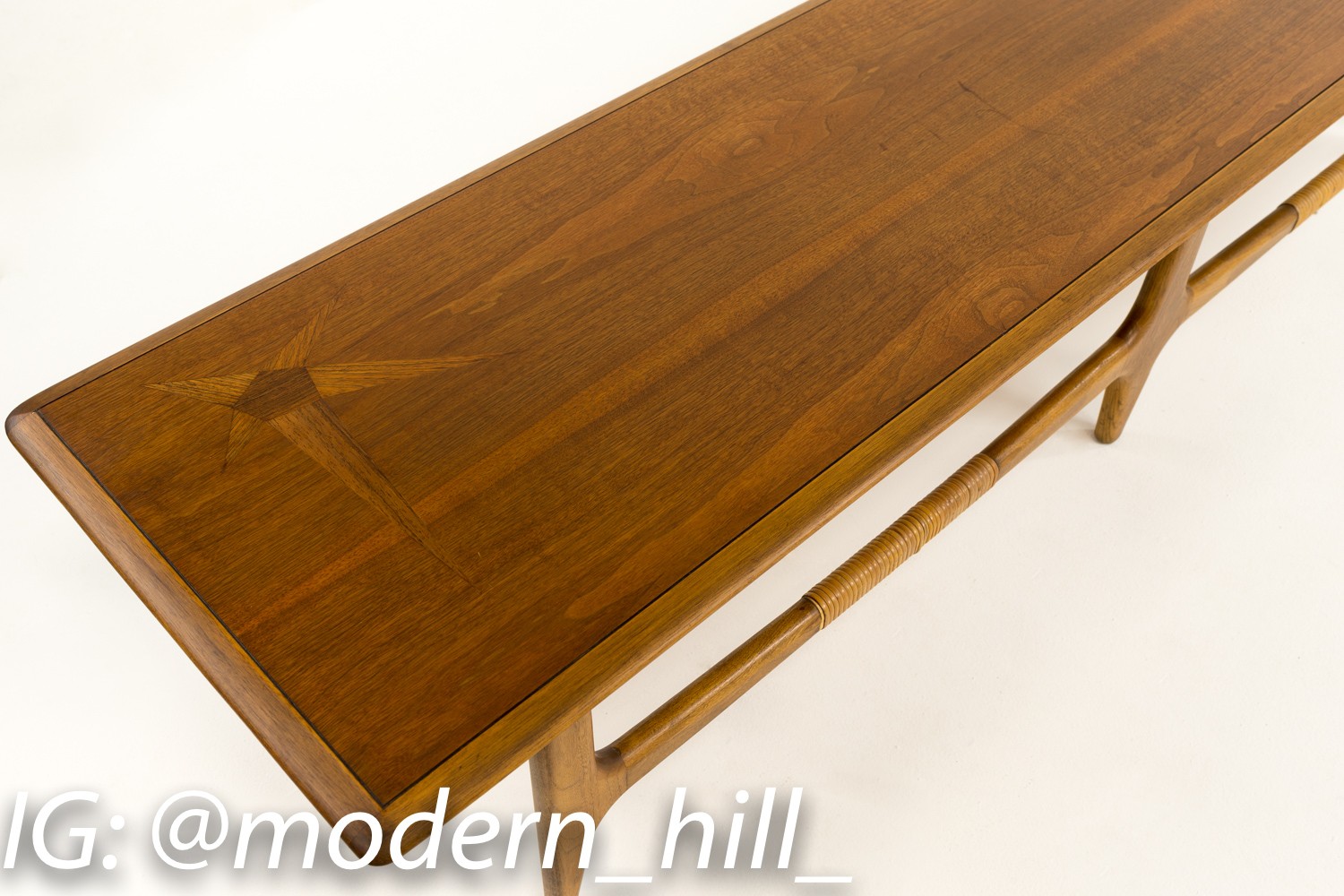 Lane Long Mid Century Coffee Table with Inlays