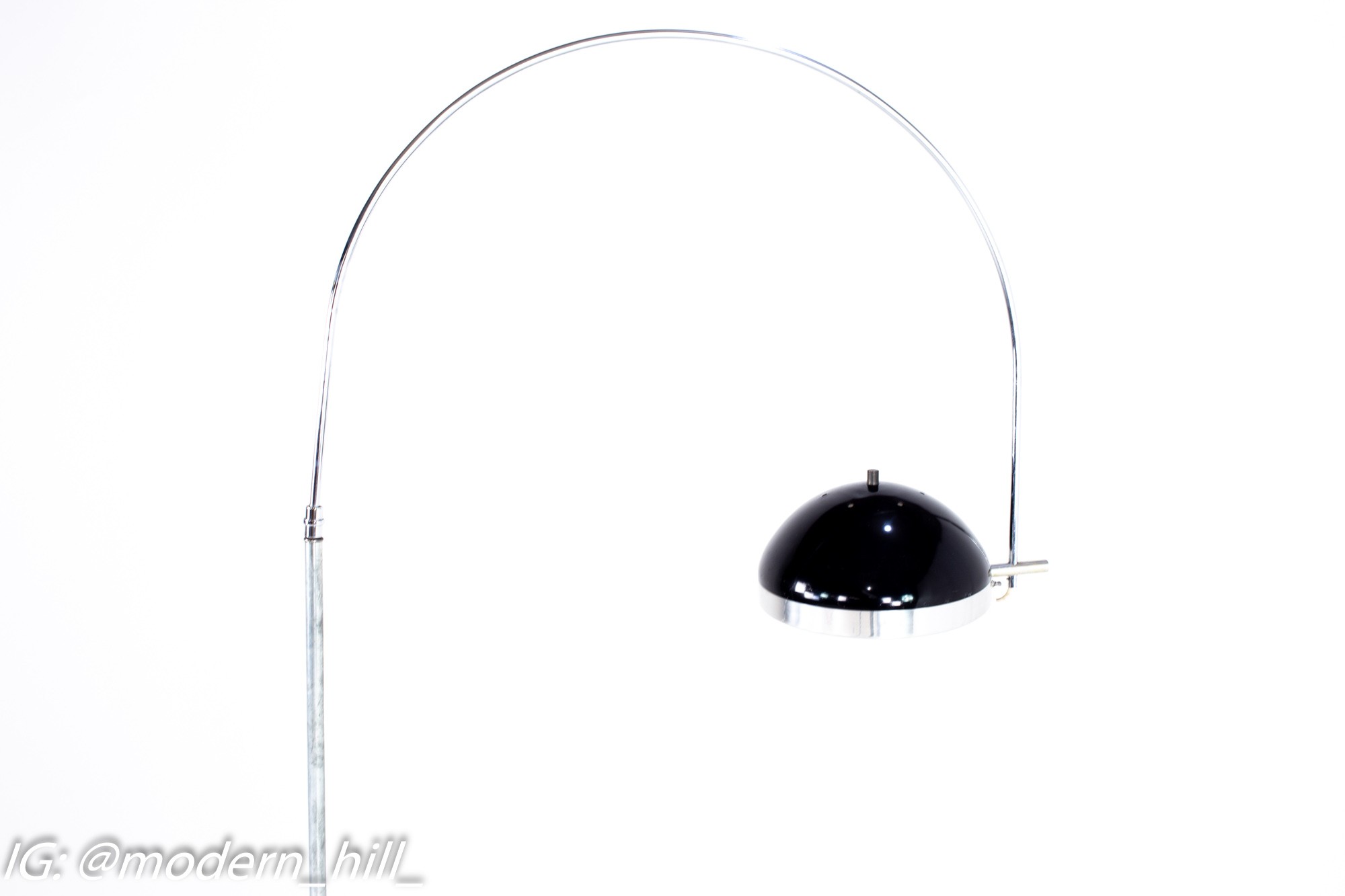 Images | Mid Century Modern Furniture - Mid Century Furniture Chicago Close View of Italian Style Mid Century Chrome Black and Carrara Marble Articulated Arc Floor Lamp