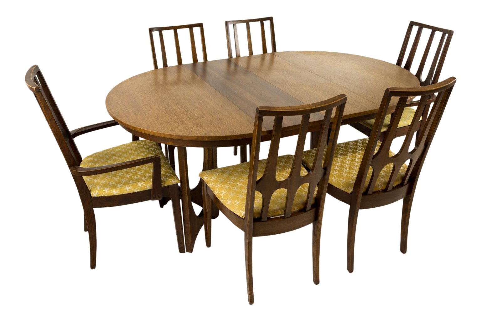 Broyhill Brasilia Round Dining Table and Dining Chairs Set of 6 Mid