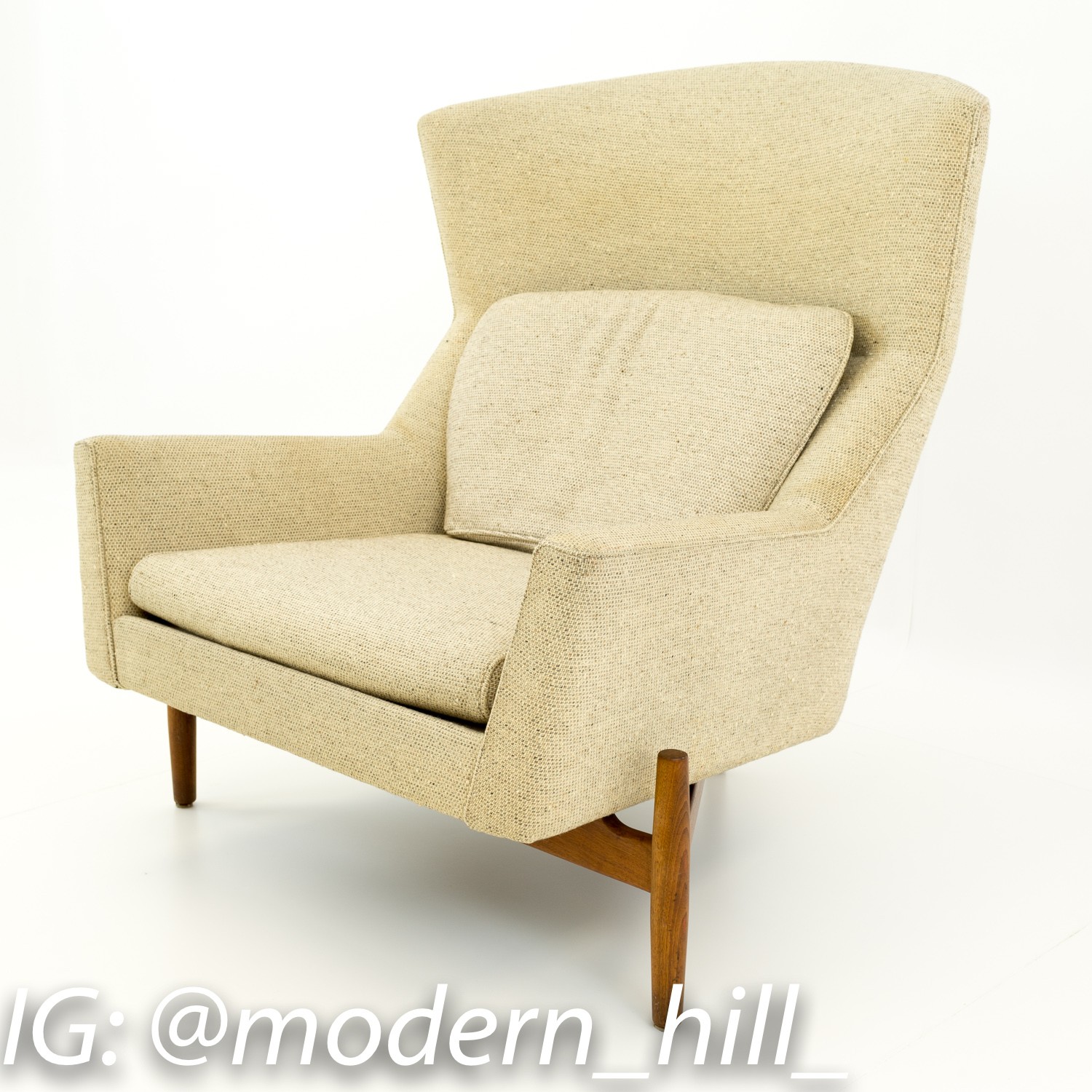 Jens Risom Big Chair and Ottoman - Ultra Rare Mid Century Modern