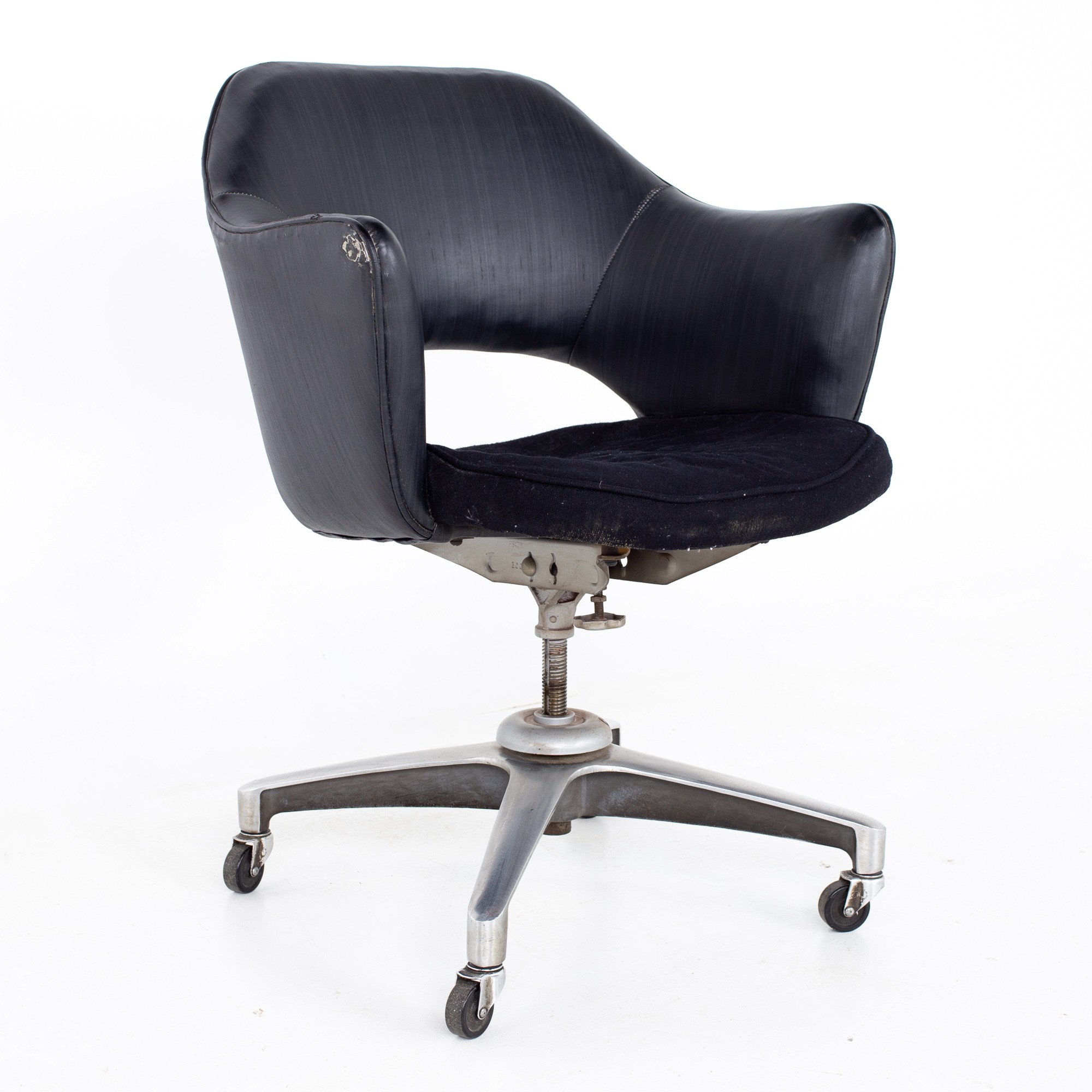 Saarinen Style Mid Century Wheeled Desk Chair