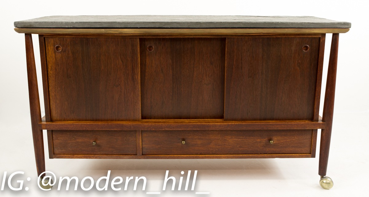 Mount Airy Finn Juhl Style Slate Top Credenza Sideboard