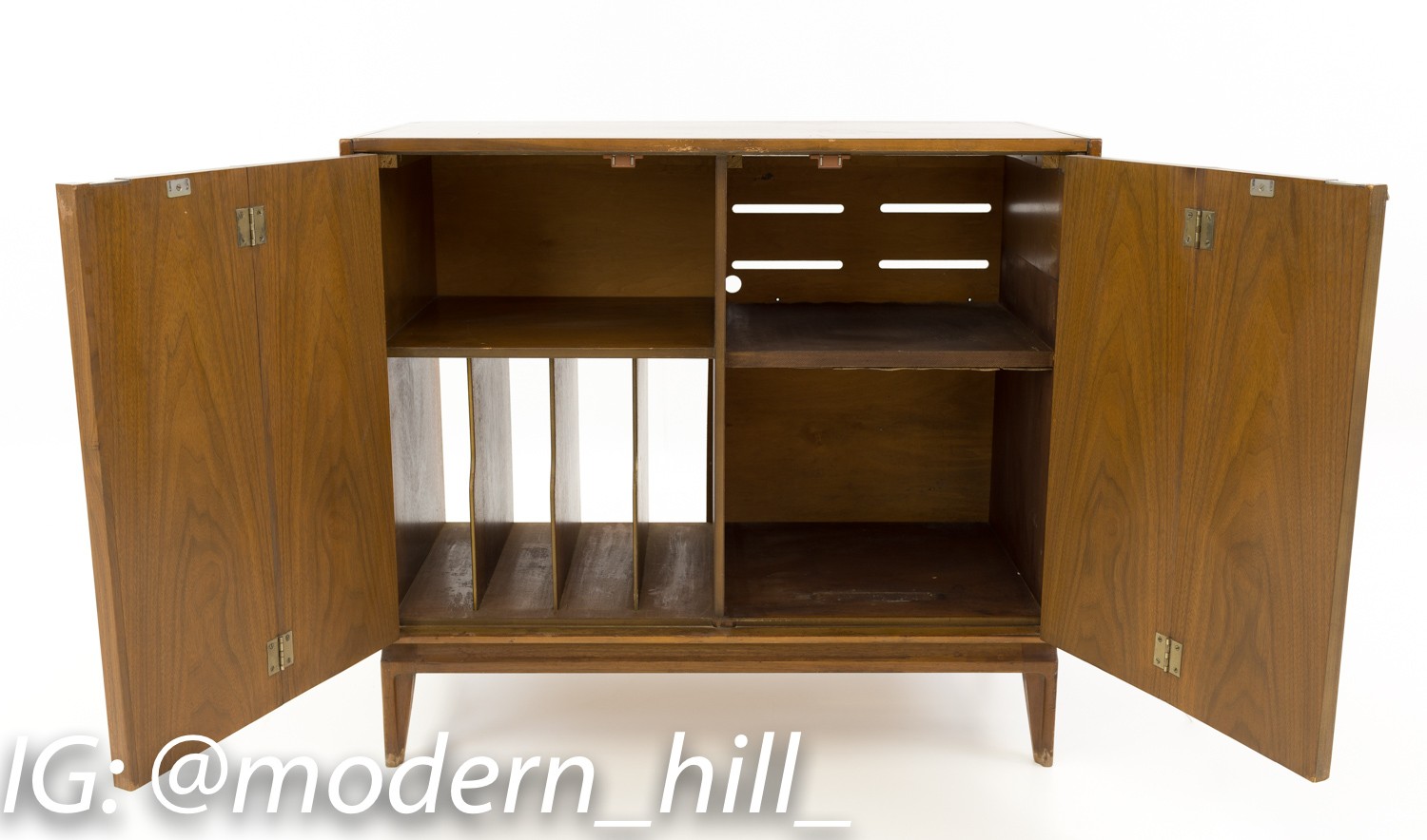 Mid Century Modern Small Sideboard Media Console Record Cabinet