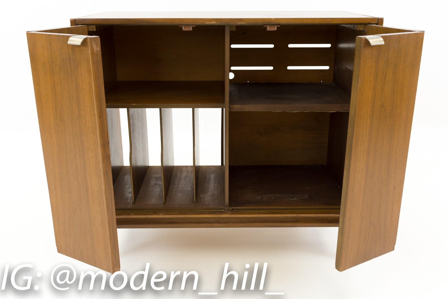 Mid Century Modern Small Sideboard Media Console Record Cabinet