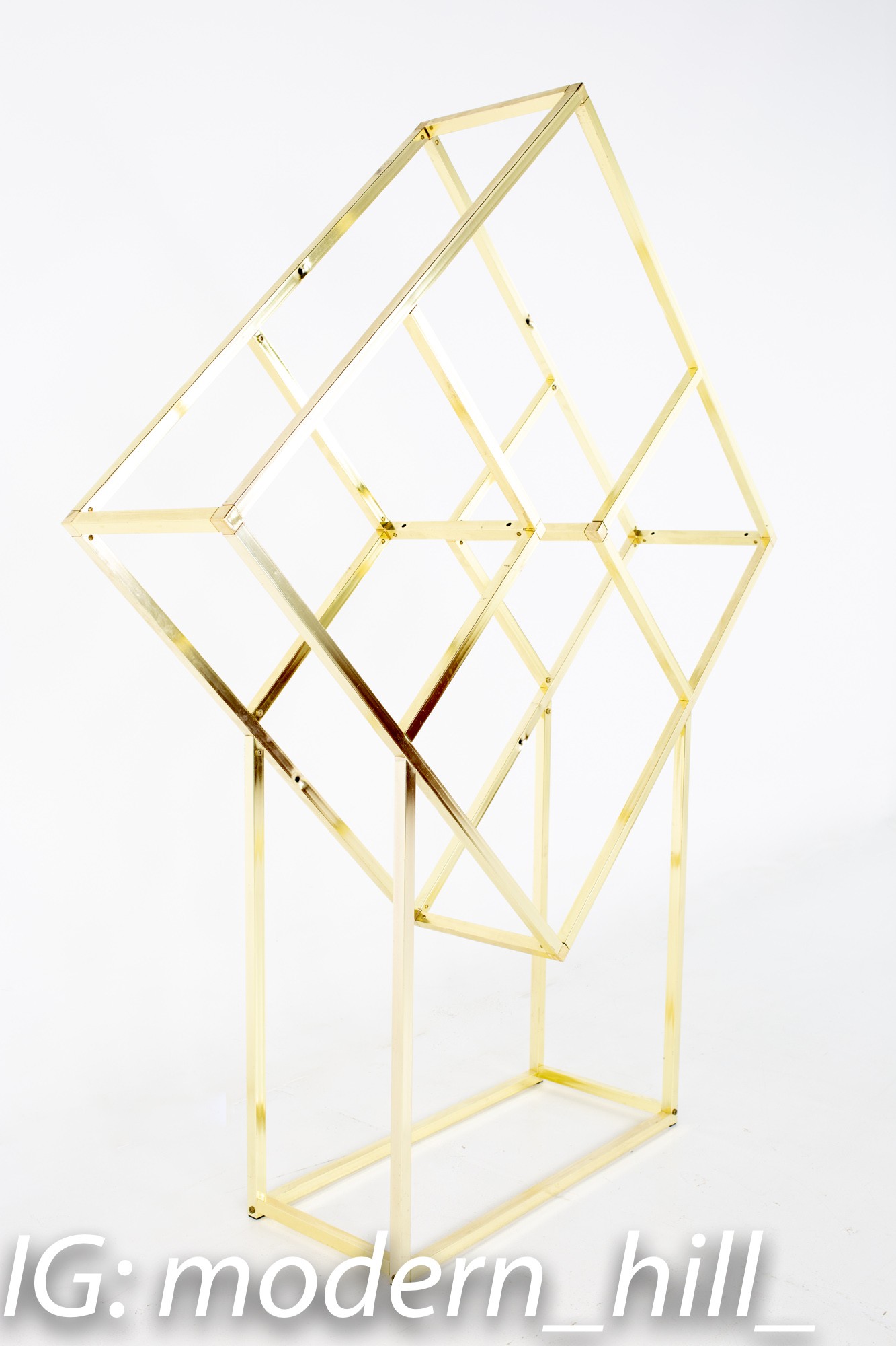 Milo Baughman Style Brass and Glass Etagere, DIA Etagere, Vintage 1970s  Design Institute of America Etagere