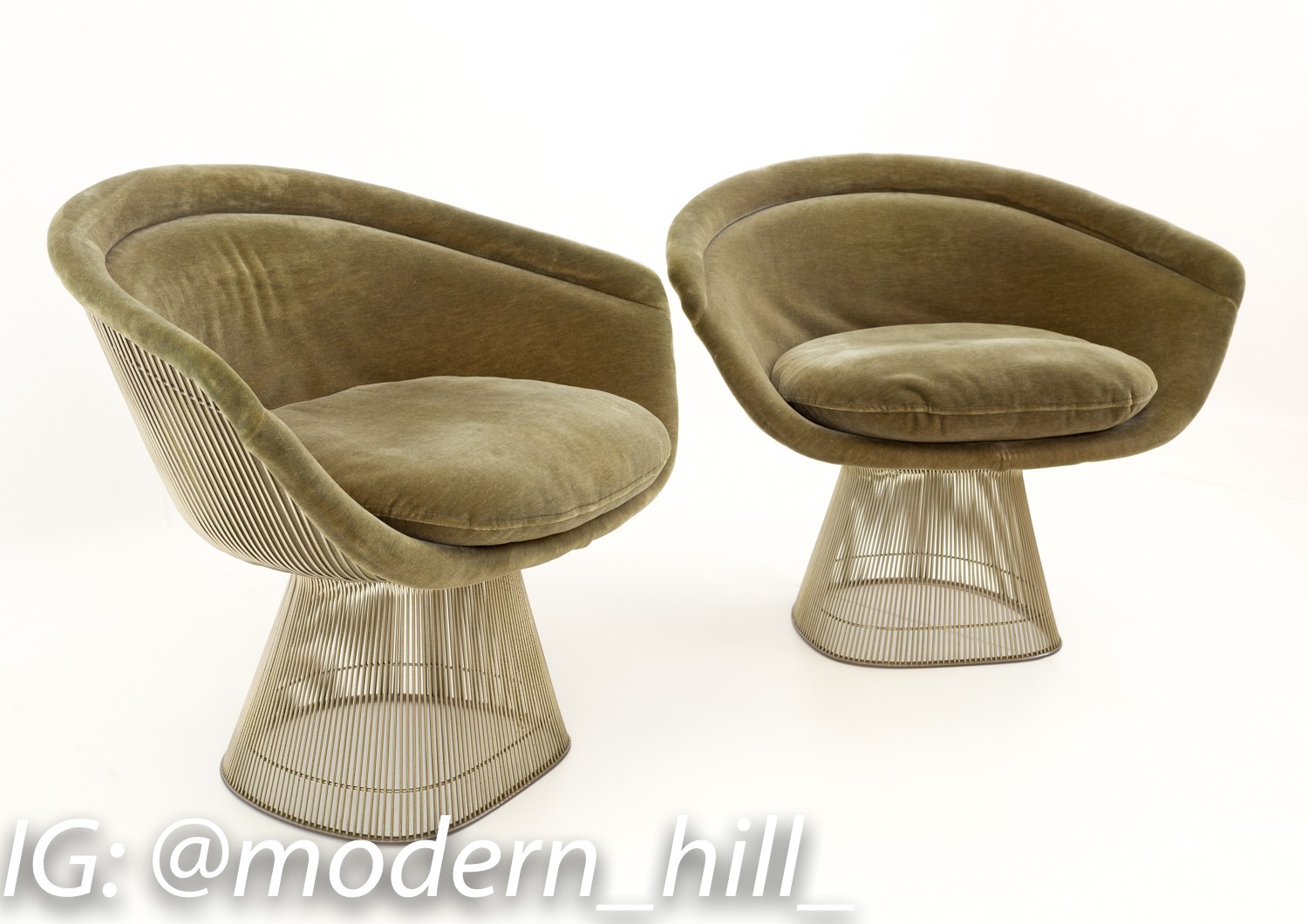 Warren Platner Mid Century Modern Lounge Chairs - Matching Pair