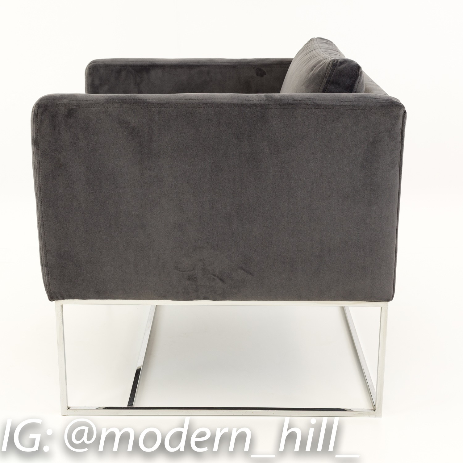 Milo Baughman Mid Century Cube Lounge Chairs - Matching Pair