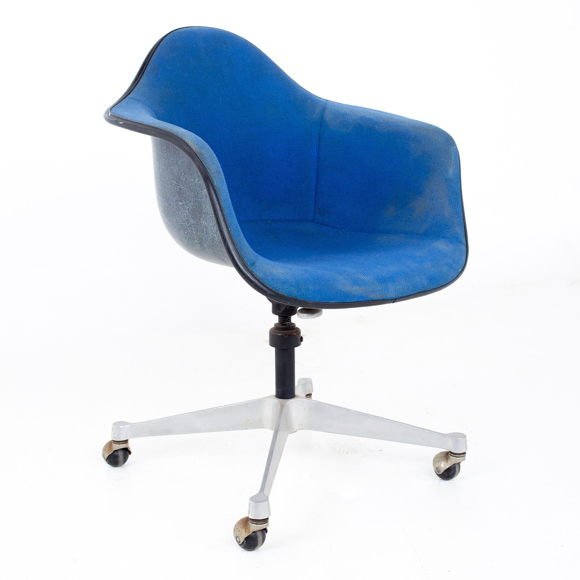 Charles and Ray Eames for Herman Miller Mid Century Blue Shell Office Chair