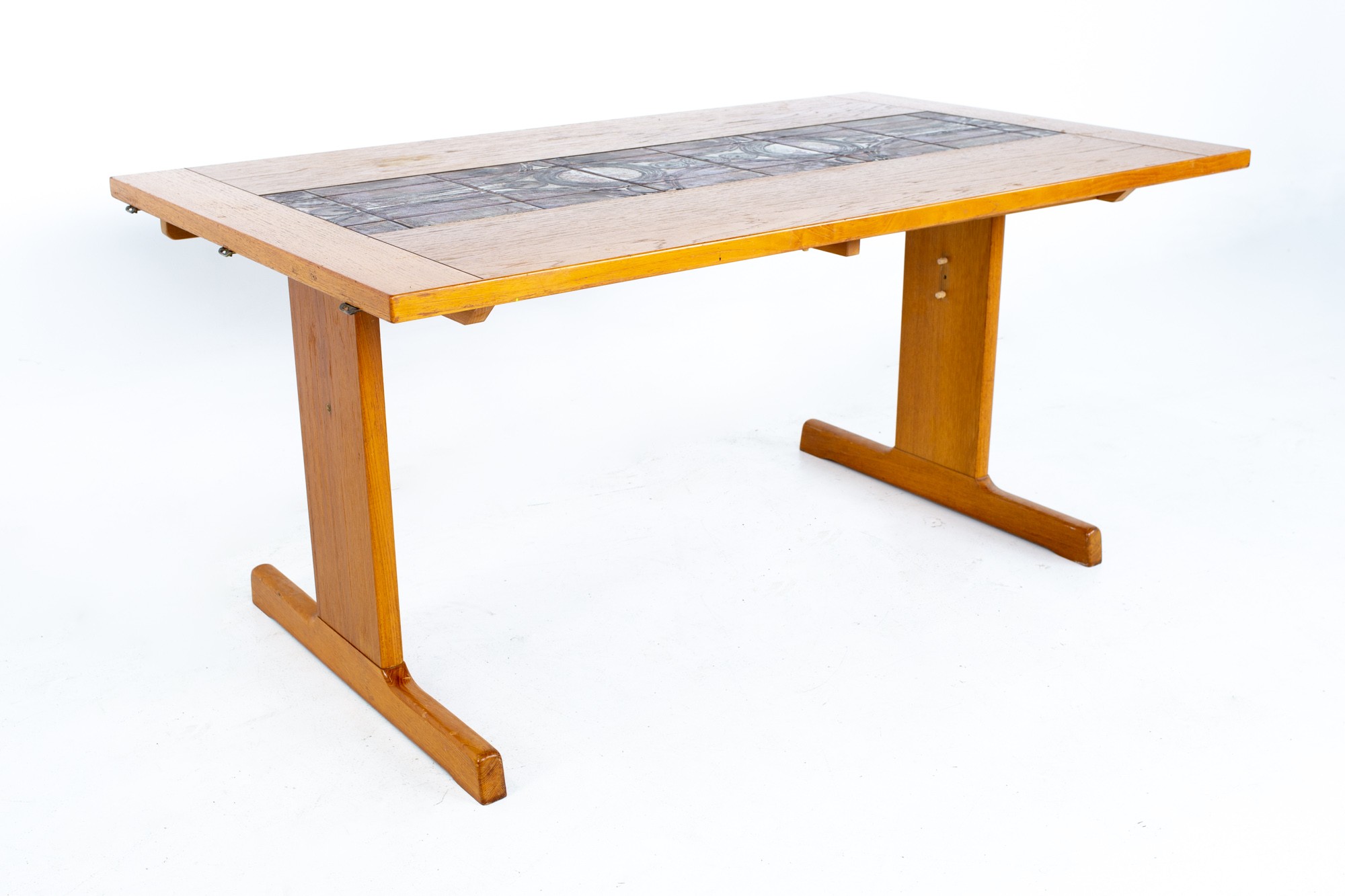 Gangso Mobler Mid Century Teak Tile Top Dropside Dining Table