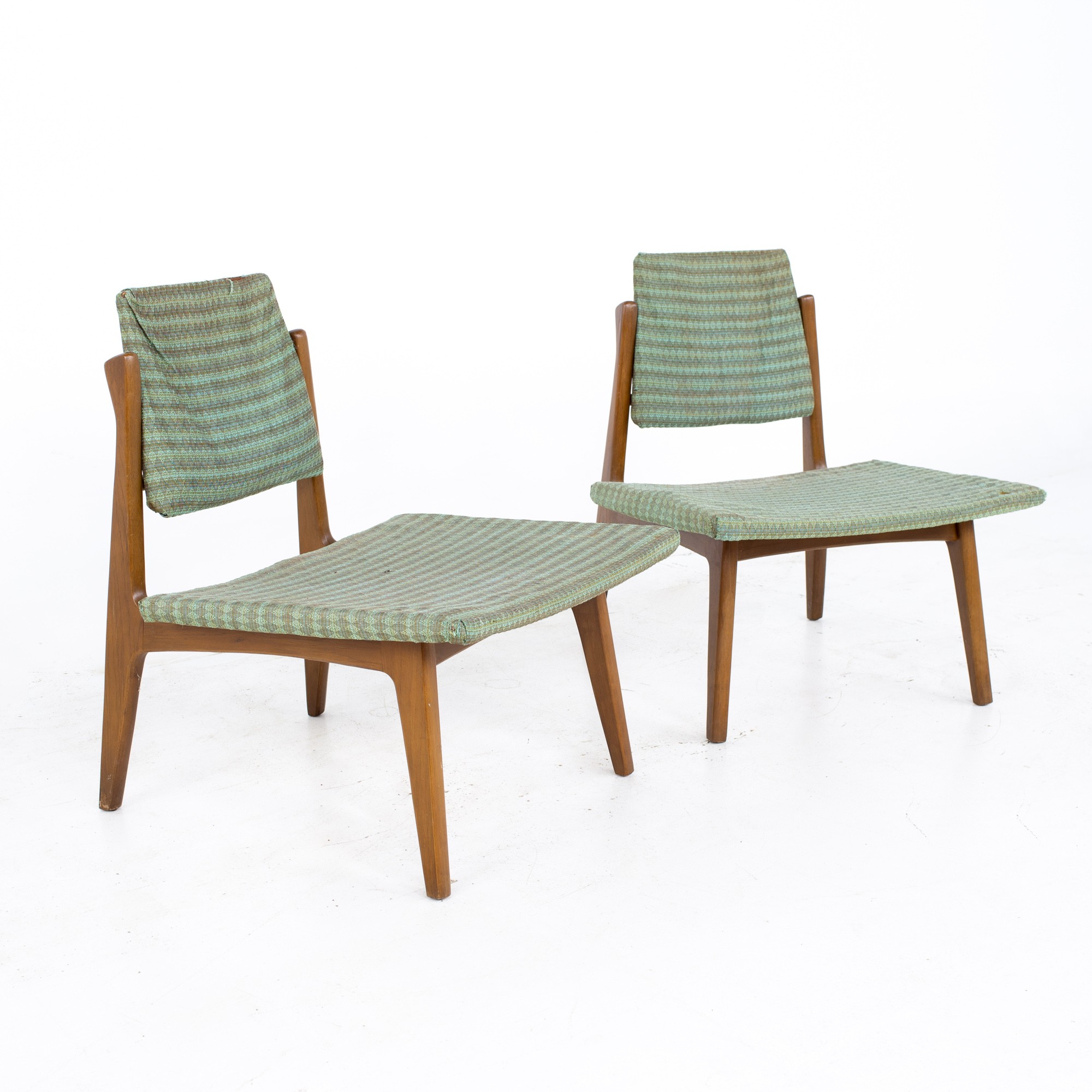 Whyteville Chair Company Mid Century Low Slipper Occasional Lounge Chairs - a Pair