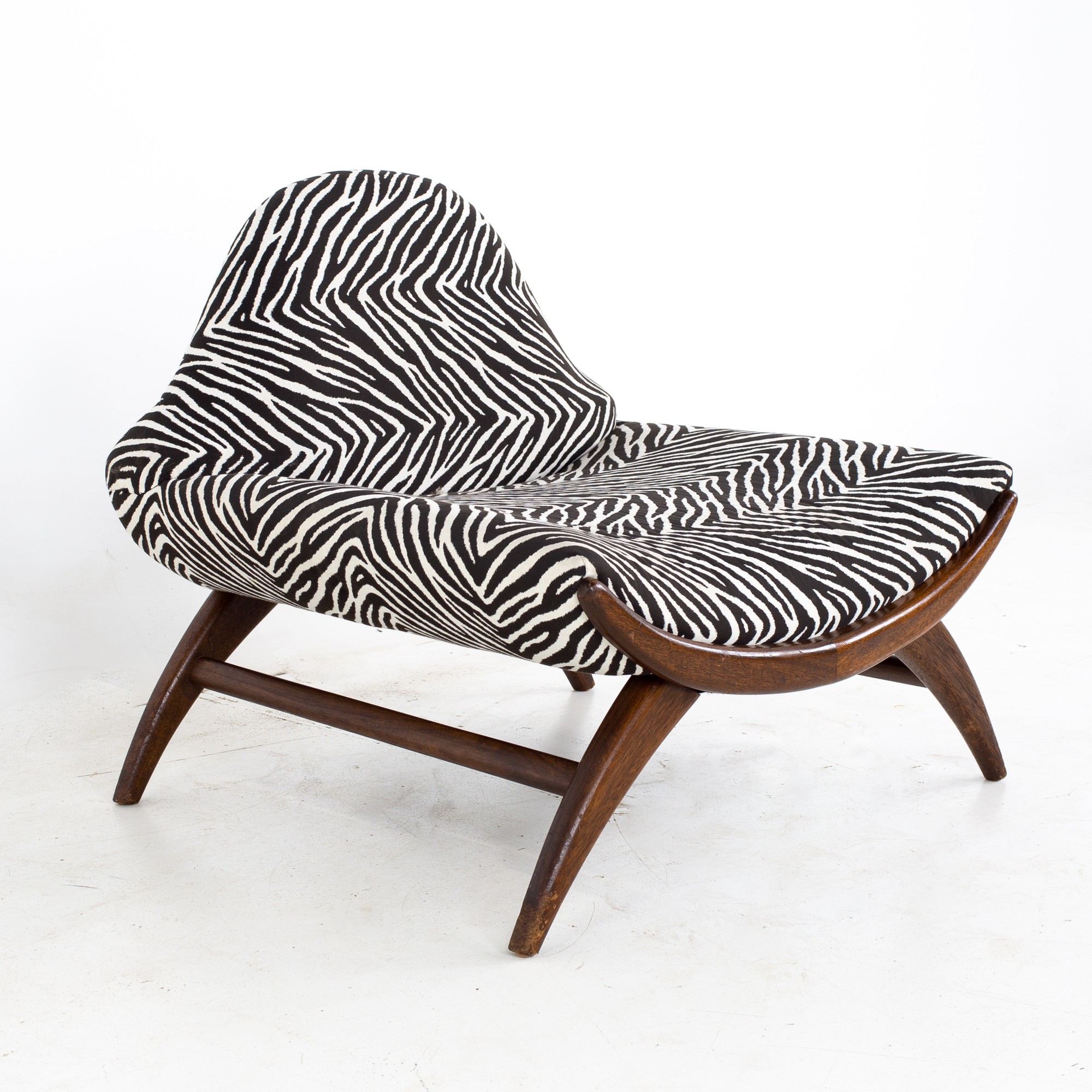 Adrian Pearsall Style Mid Century Zebra Stripe Chair