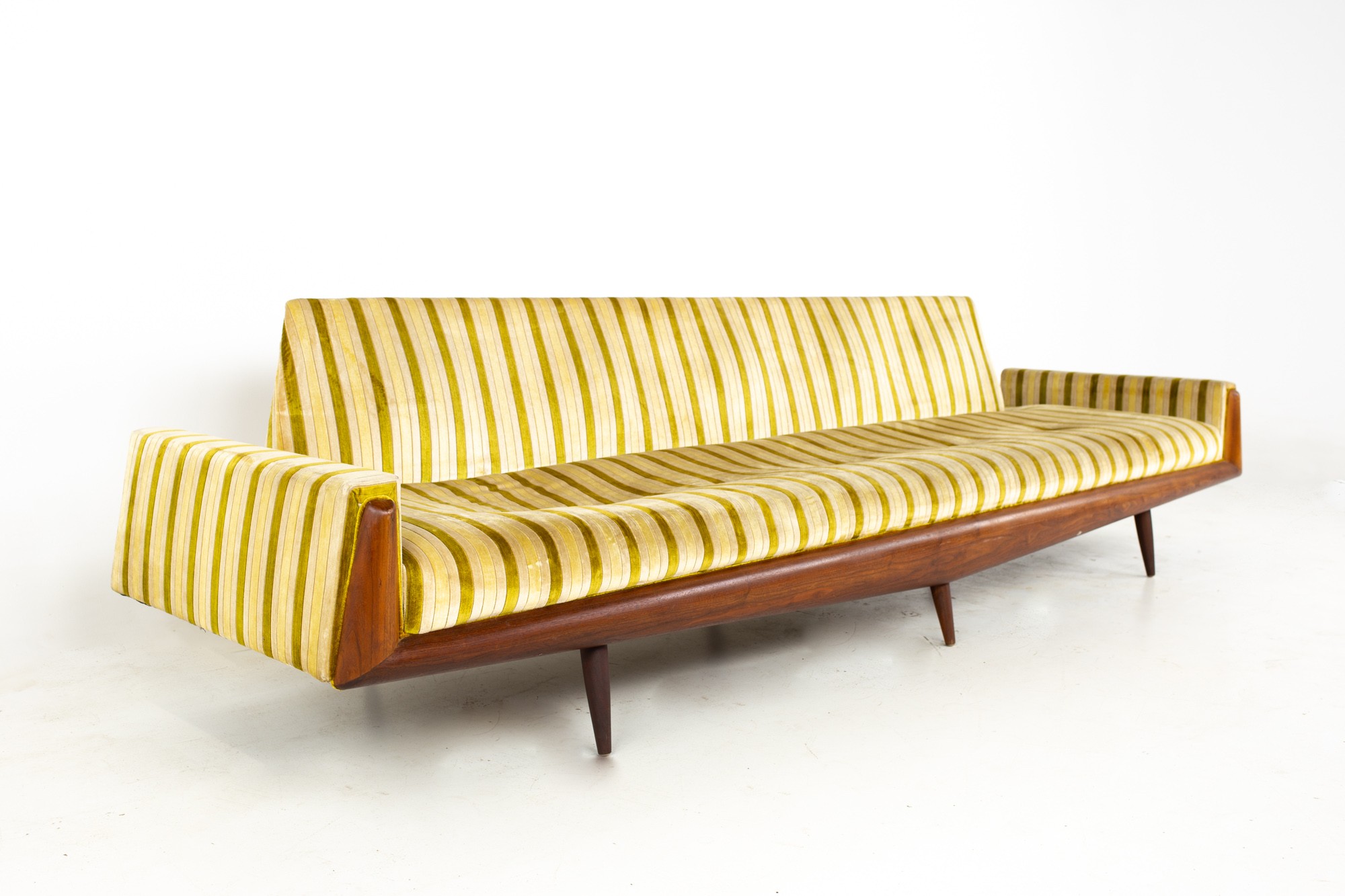 Adrian Pearsall for Craft Associates Mid Century Extra Long Walnut Gondola Sofa