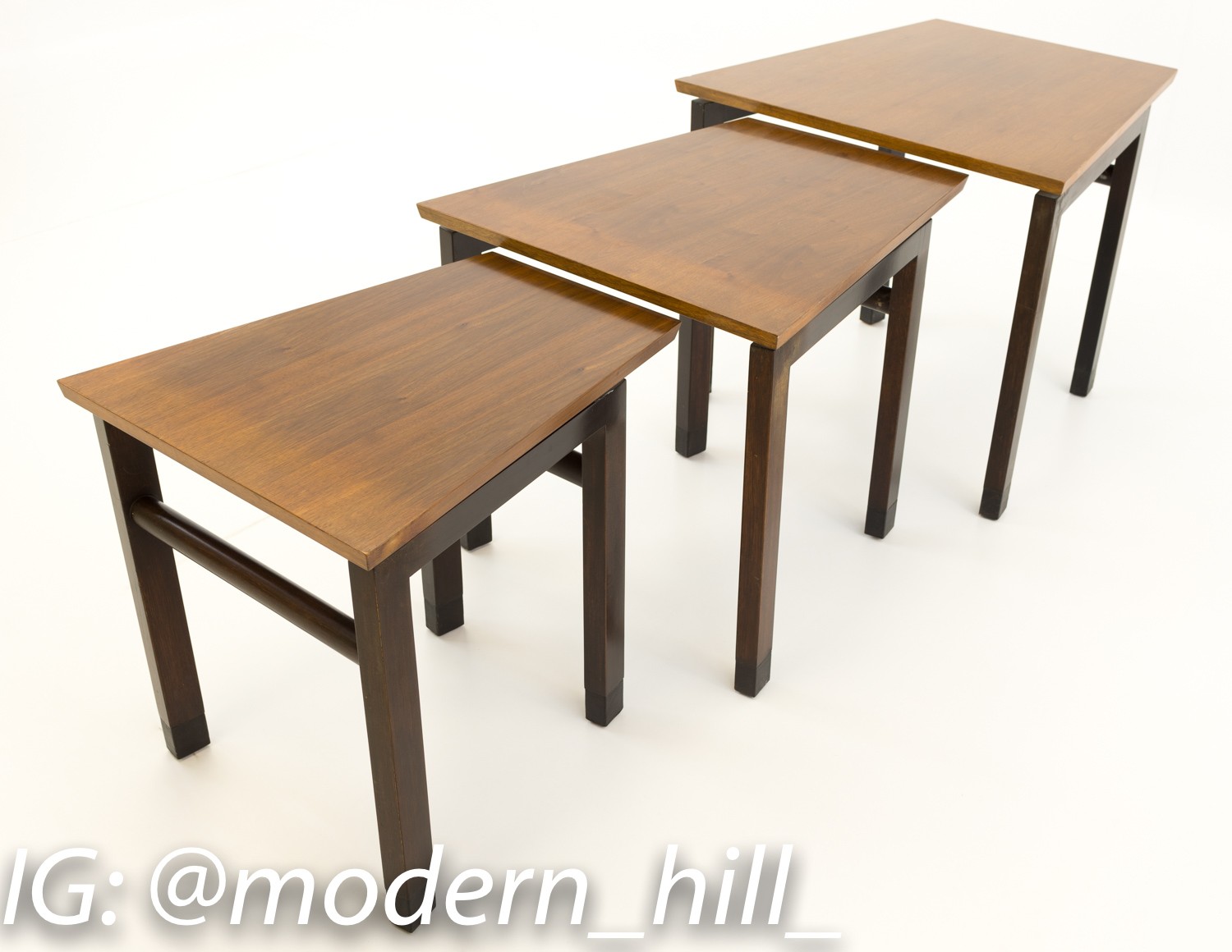 Edward Wormley for Dunbar Trapezoidal Nesting Side End Tables