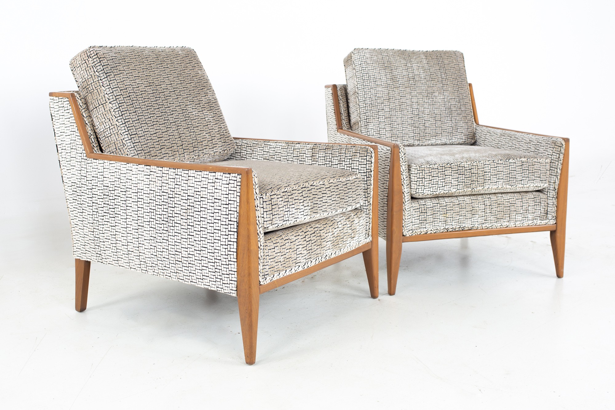 Paul Mccobb Style Mid Century Lounge Chairs - Pair