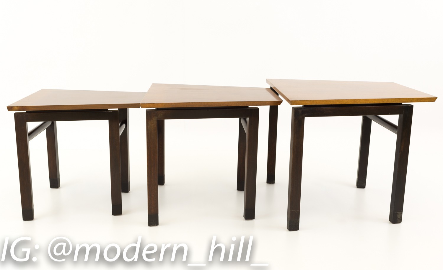Edward Wormley for Dunbar Trapezoidal Nesting Side End Tables