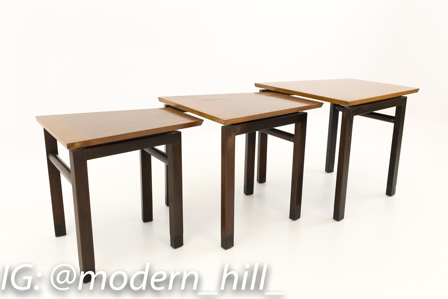 Edward Wormley for Dunbar Trapezoidal Nesting Side End Tables
