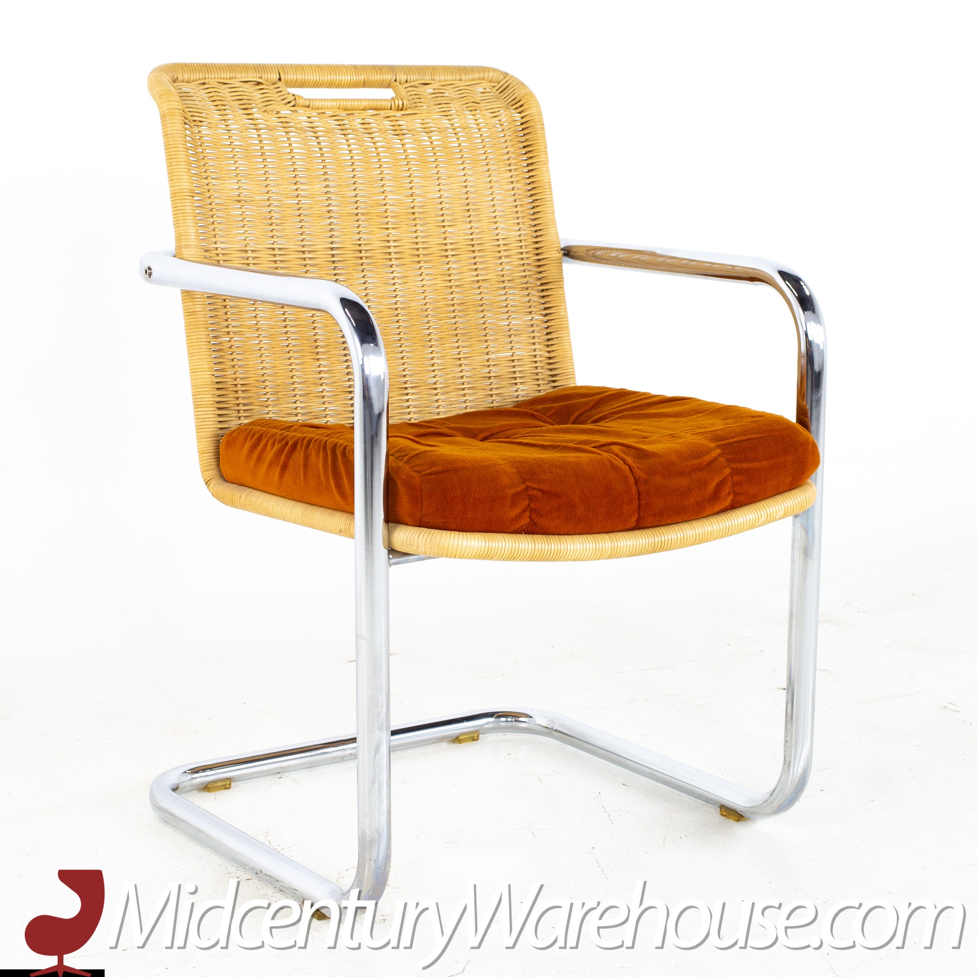 Wicker and best sale chrome chairs