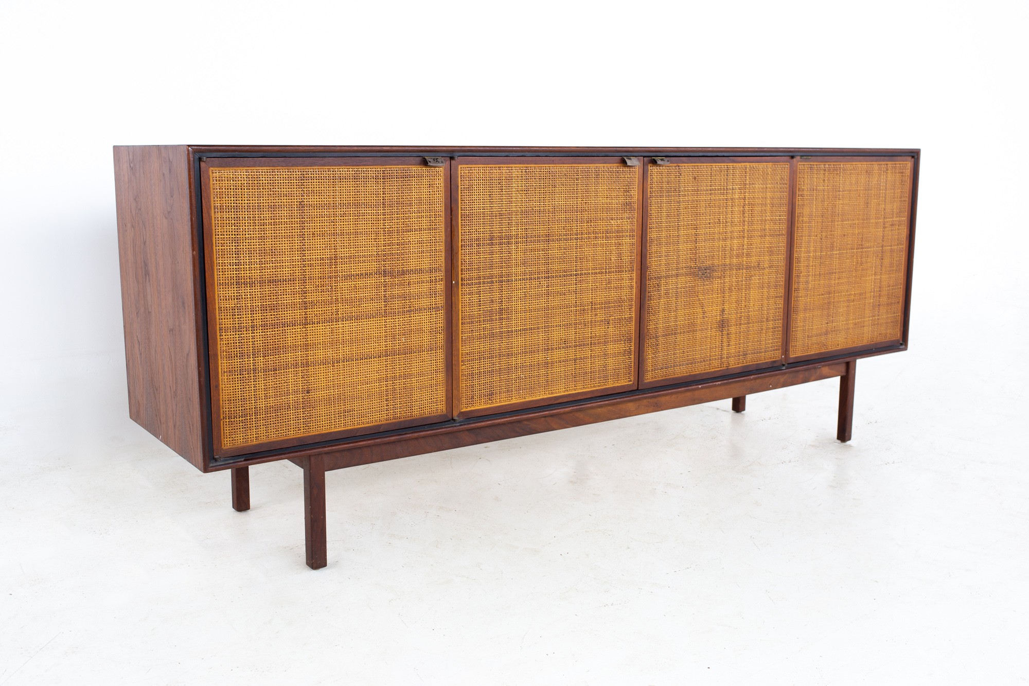 Founders Mid Century Walnut and Cane Sideboard Credenza