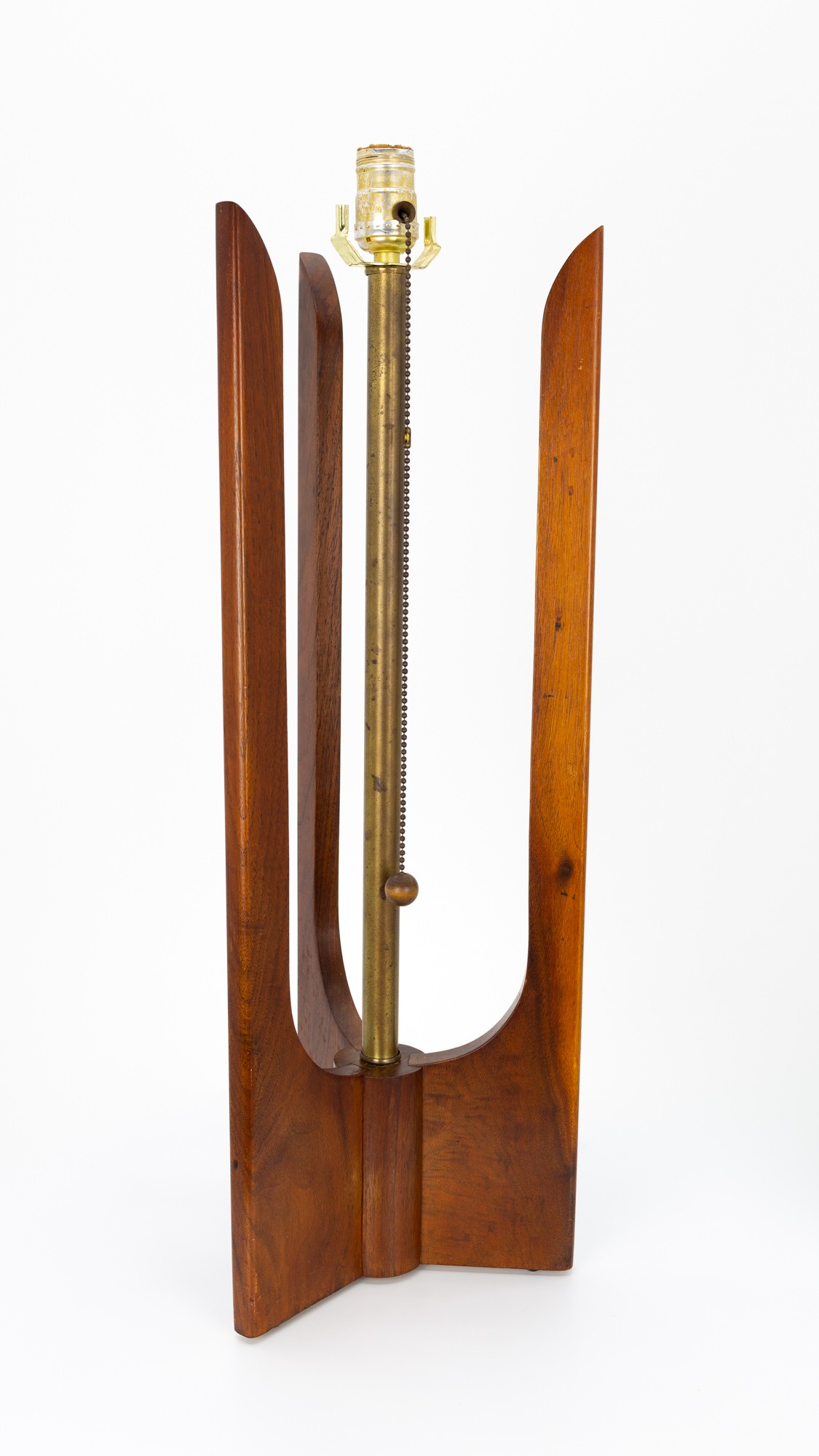 Modeline Style Sculptural Walnut Table Lamp