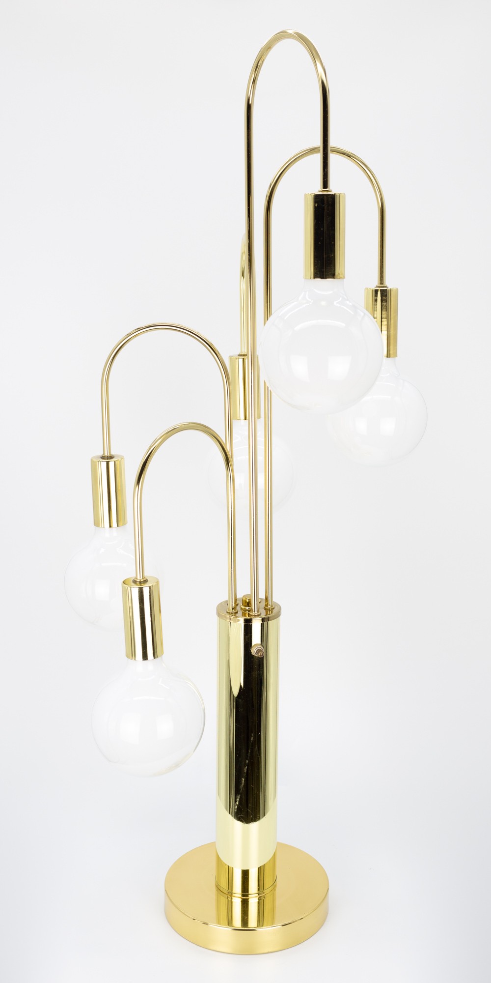 Mid Century Brass 5-globe Waterfall Table Lamp