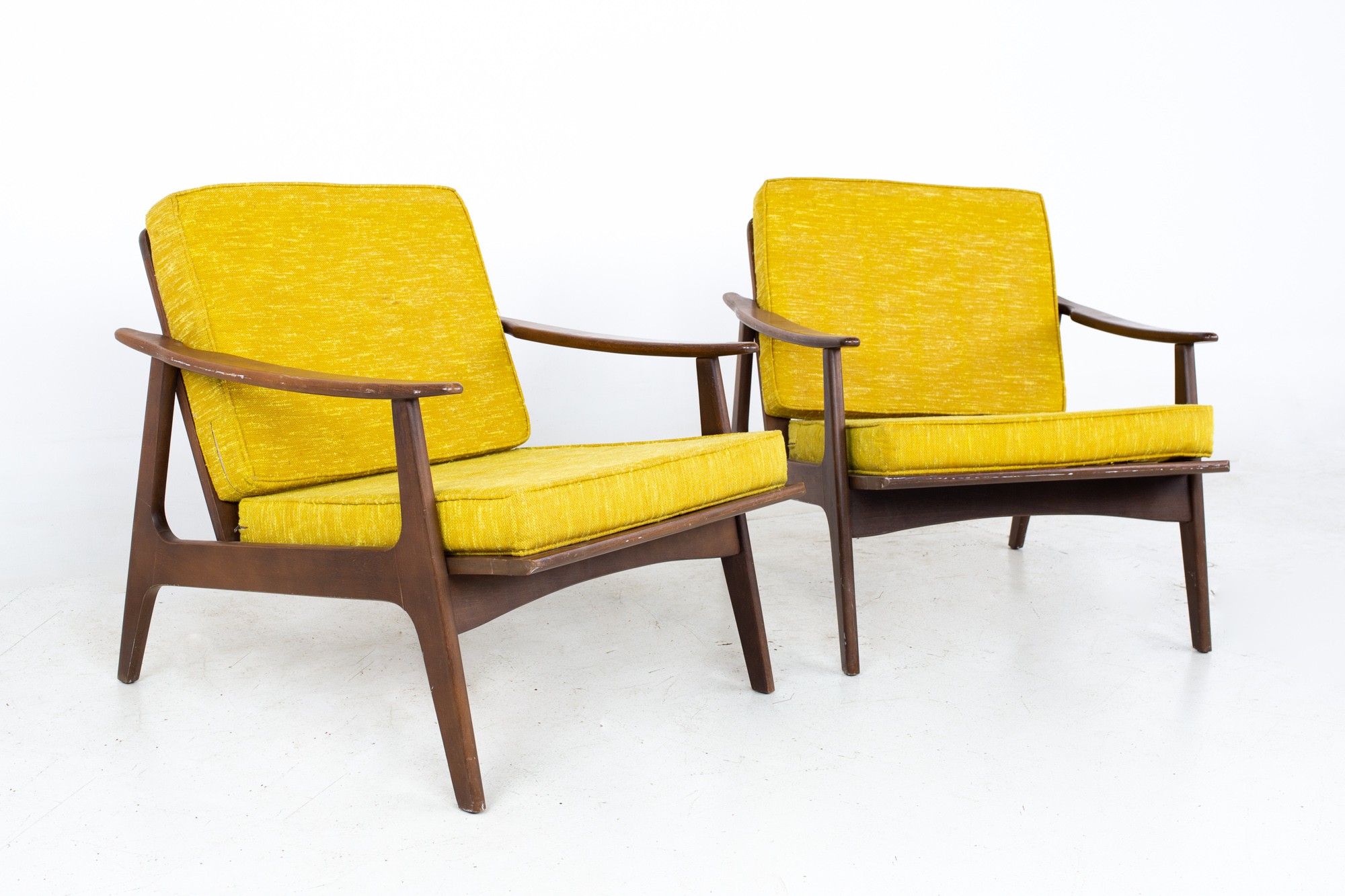 Otto Gerdau Mid Century Italian Walnut Lounge Chairs - a Pair