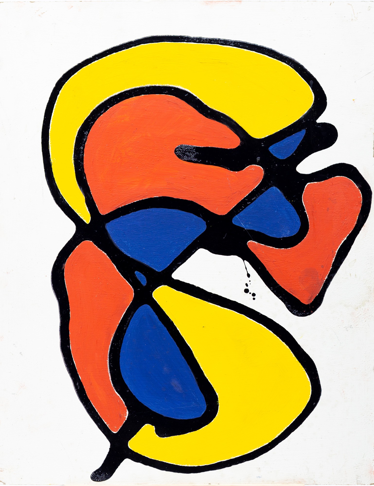 Calder Style Primary Colors Mid Century Abstract Painting