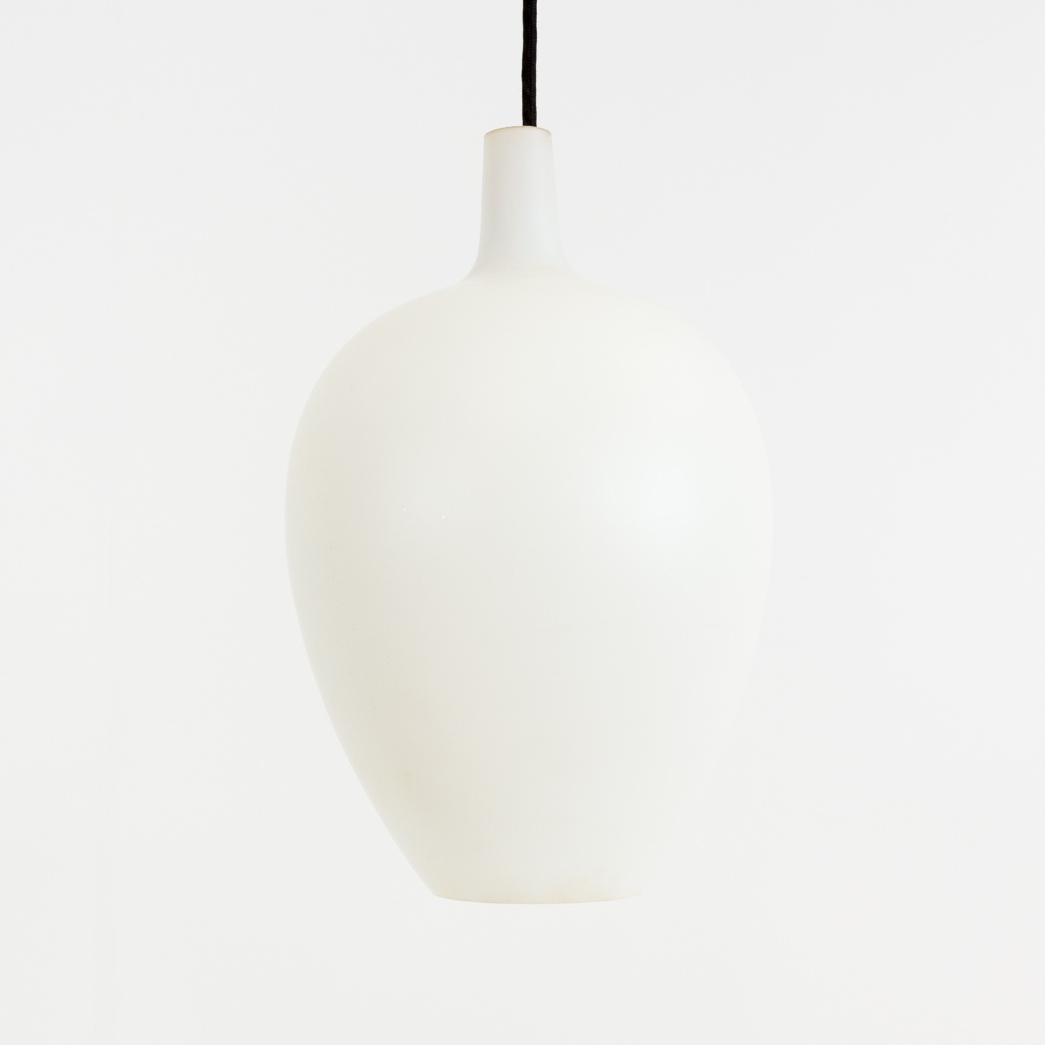 Jo Hammerborg White Glass Mid Century Danish Pendant Light