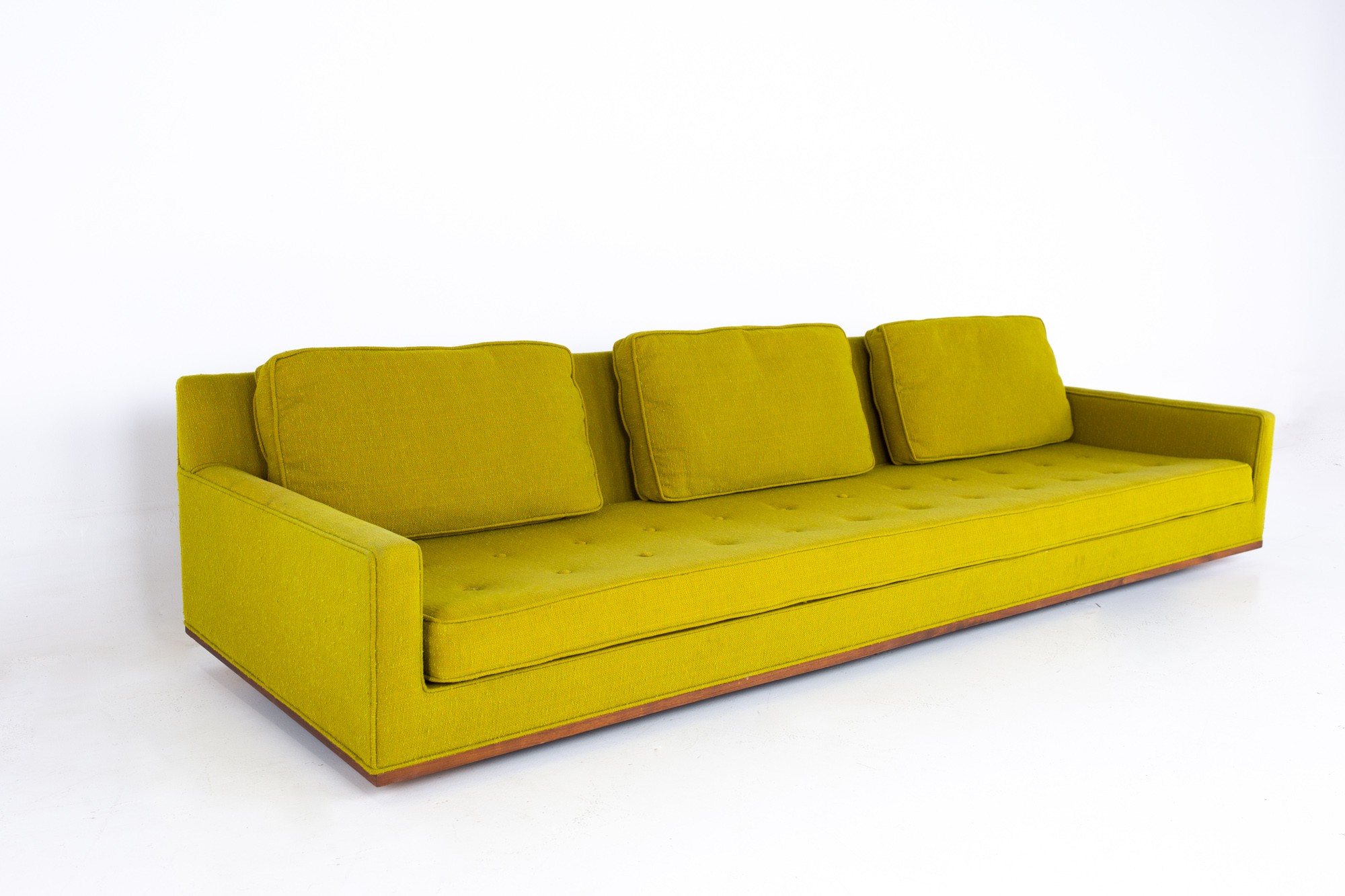 Edward Wormley Style Mid Century Green Sofa