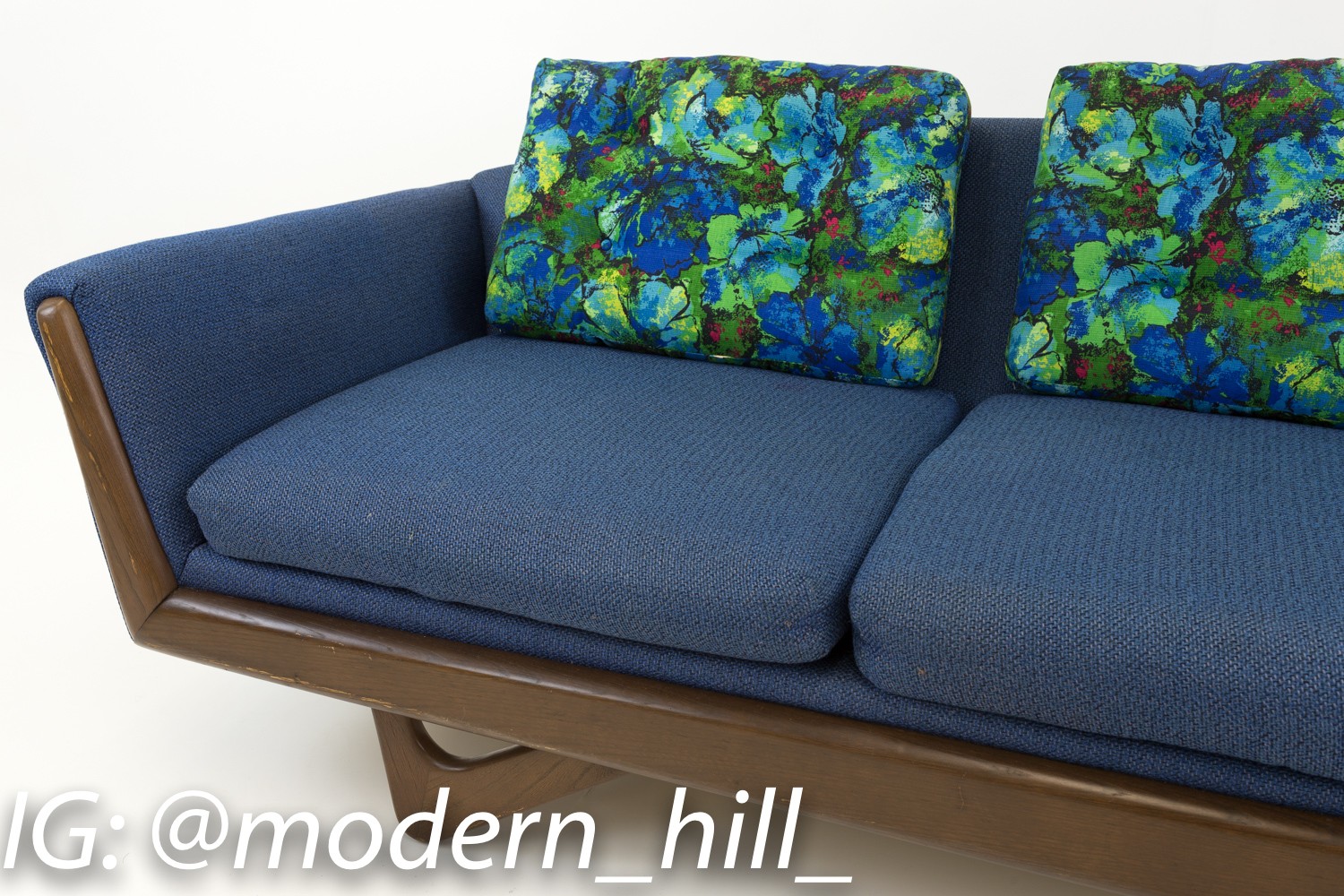 Adrian Pearsall Style Blue Gondola Sofa