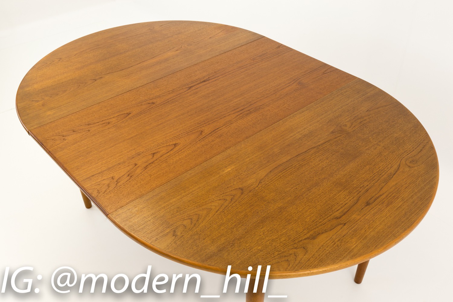 Skovmand and Andersen Danish Teak Round Mid Century Dining Table with 2 Leaves