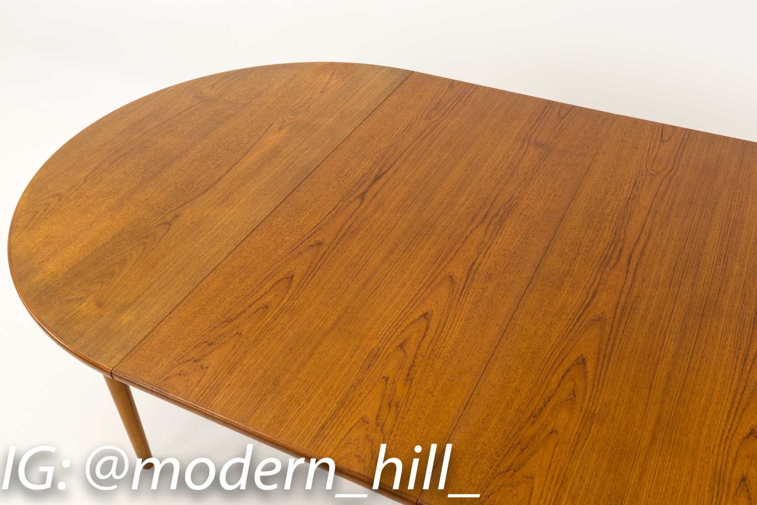 Skovmand and Andersen Danish Teak Round Mid Century Dining Table with 2 Leaves